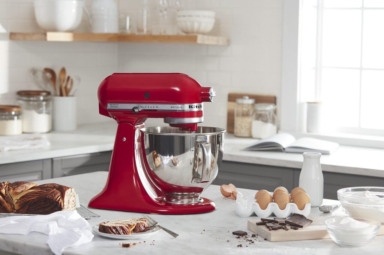 KitchenAid Artisan Series 5-Quart Tilt-Head Stand Mixer, Almond Cream, KSM150PSAC