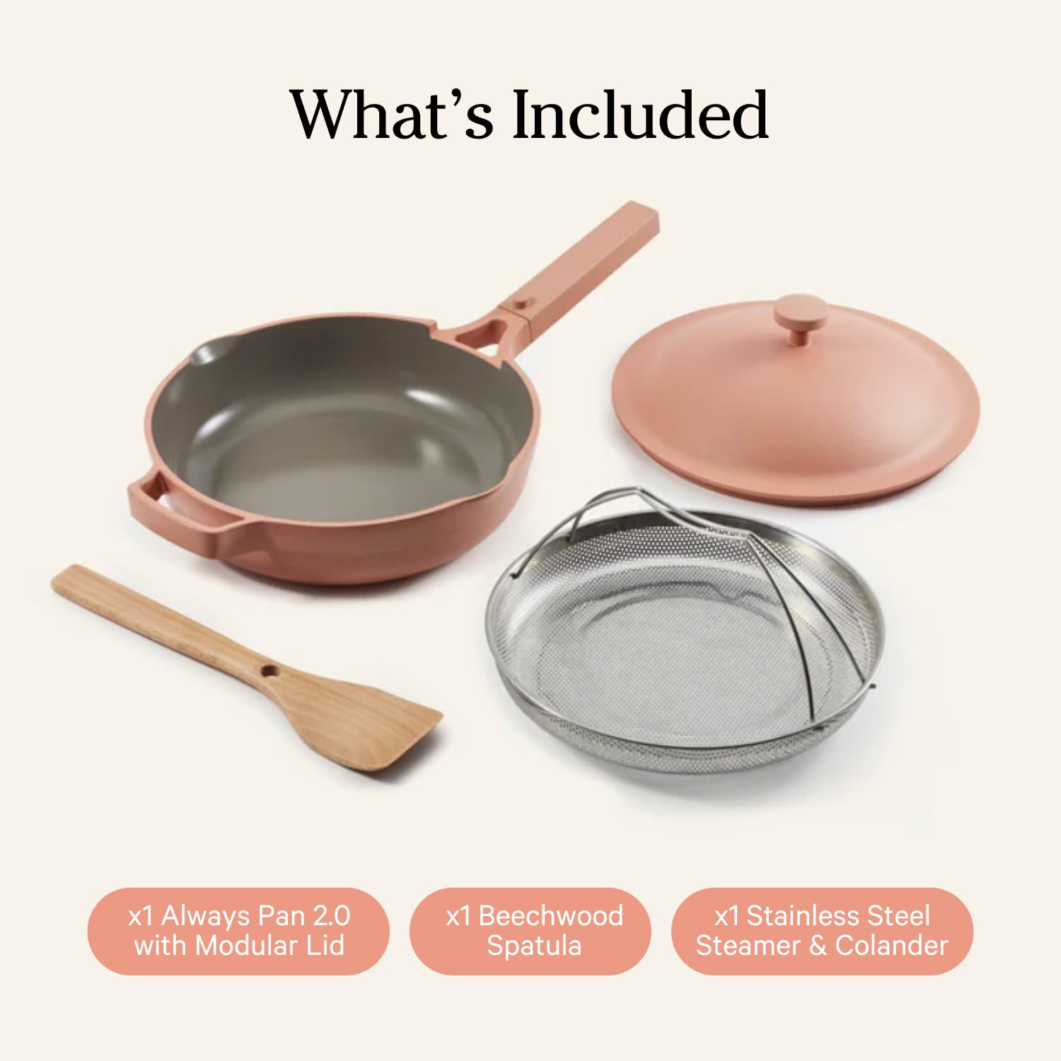 Our Place Always Pan 2.0-10.5-Inch Nonstick, Toxin-Free Ceramic Cookware | Versatile Frying Pan, Skillet, Saute Pan | Stainless Steel Handle | Oven Safe | Lightweight Aluminum Body | Steam