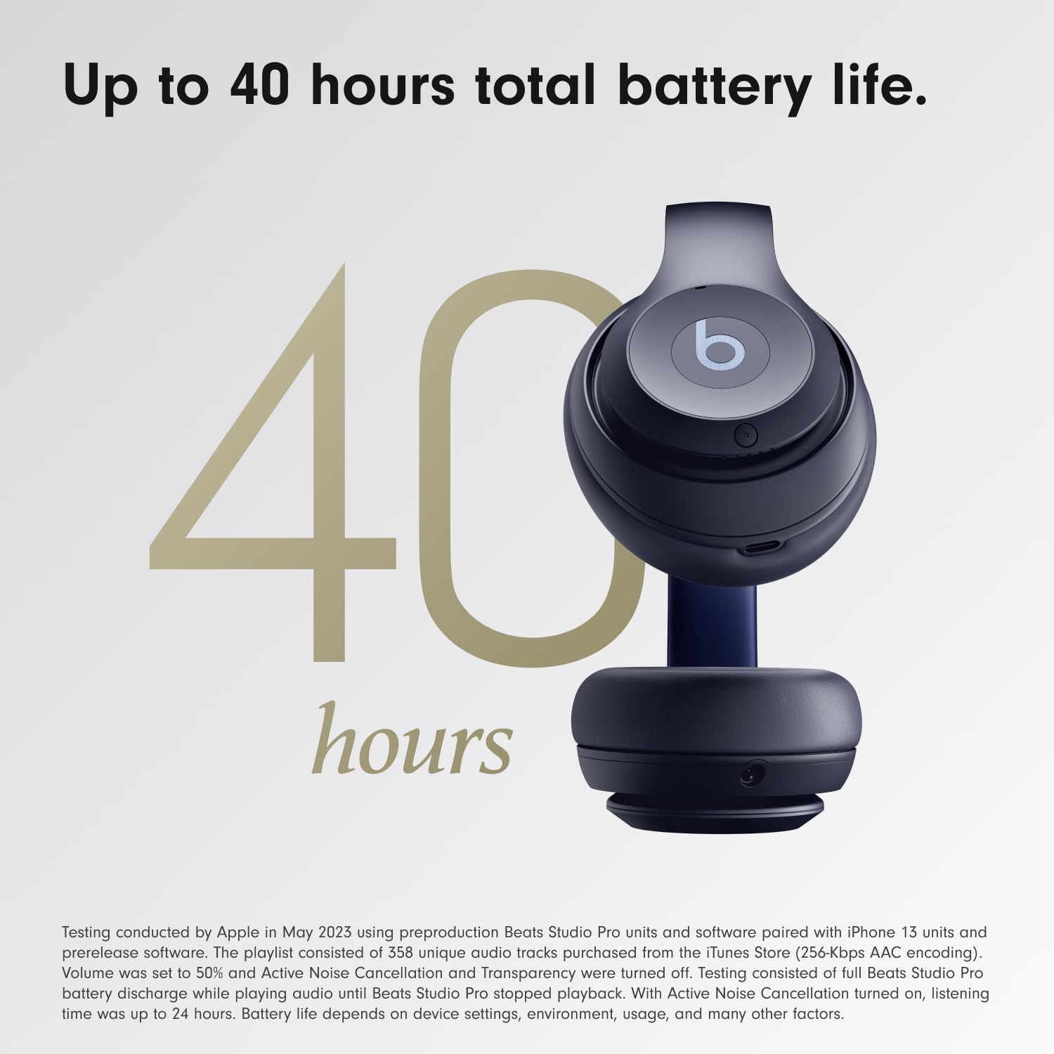 Beats Studio Pro - Wireless Bluetooth Noise Cancelling Headphones - Personalized Spatial Audio, USB-C Lossless Audio, Apple & Android Compatibility, Up to 40 Hours Battery Life - Matte White