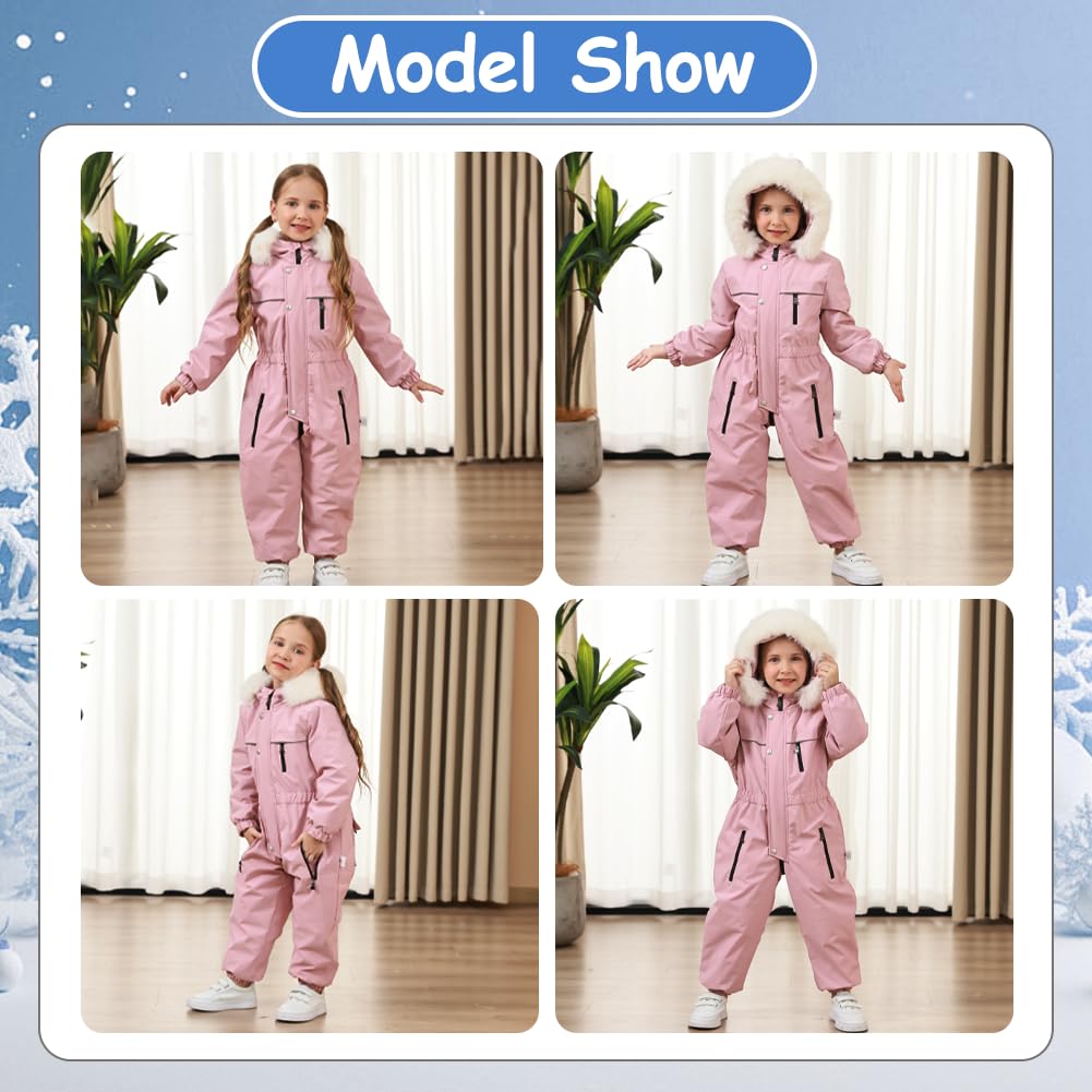 Xifamniy Toddler Snowsuit 2T 3T 4T 5T Ski Suit Baby Boy Girl Winter Clothes Coat Outwear Snow Suit Hooded Romper Jumpsuit