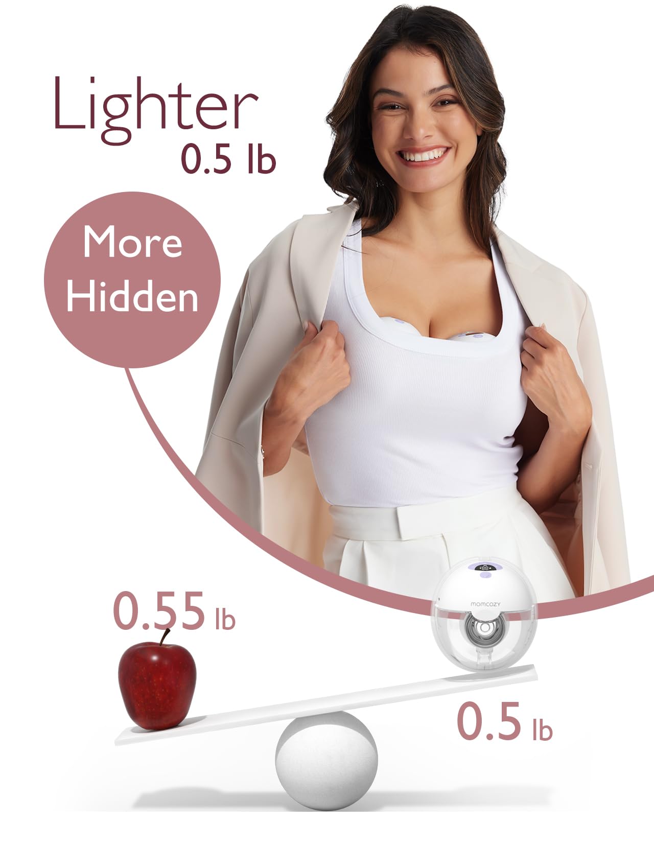 Momcozy Breast Pump Hands Free M5, Wearable Breast Pump of Baby Mouth Double-Sealed Flange with 3 Modes & 9 Levels, Electric Breast Pump Portable - 24mm, 2 Pack Mint