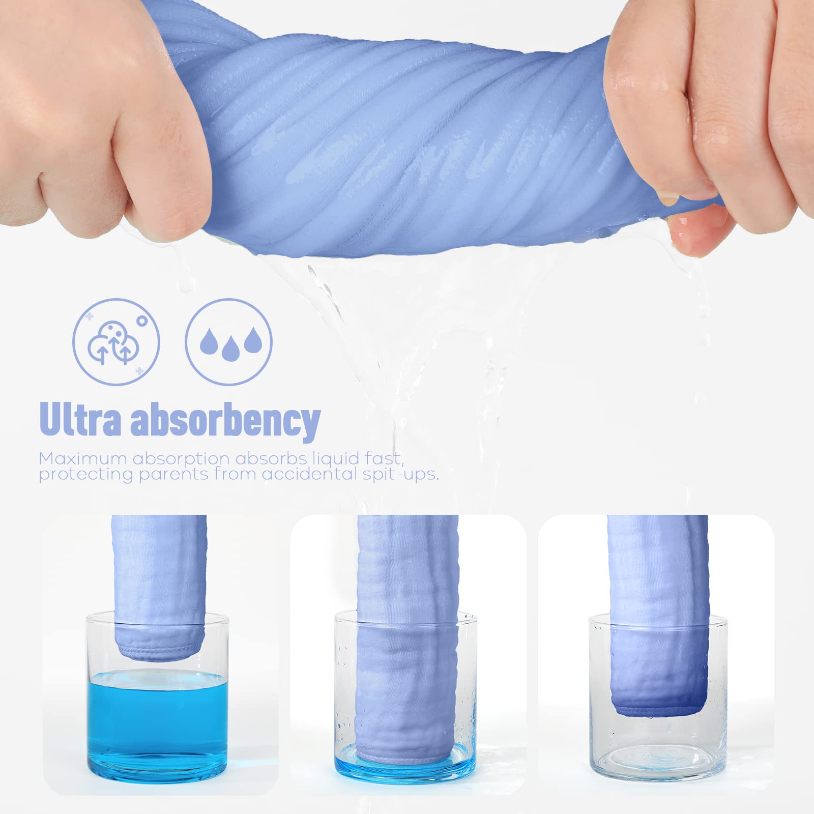 Yoofoss Muslin Burp Cloths for Baby 10 Pack 100% Cotton Baby Washcloths for Boys Girls Large 20&