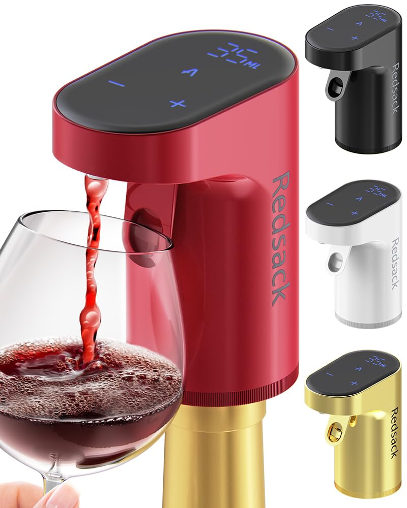 Electric Wine Decanter Aerator Dispenser Pourer Whiskey Adjustable Quantity Liquor Wine Pump Birthday Gift for Men Women Mom Dad Boss Brother Husband Funny Unique Gifts for Him (White)