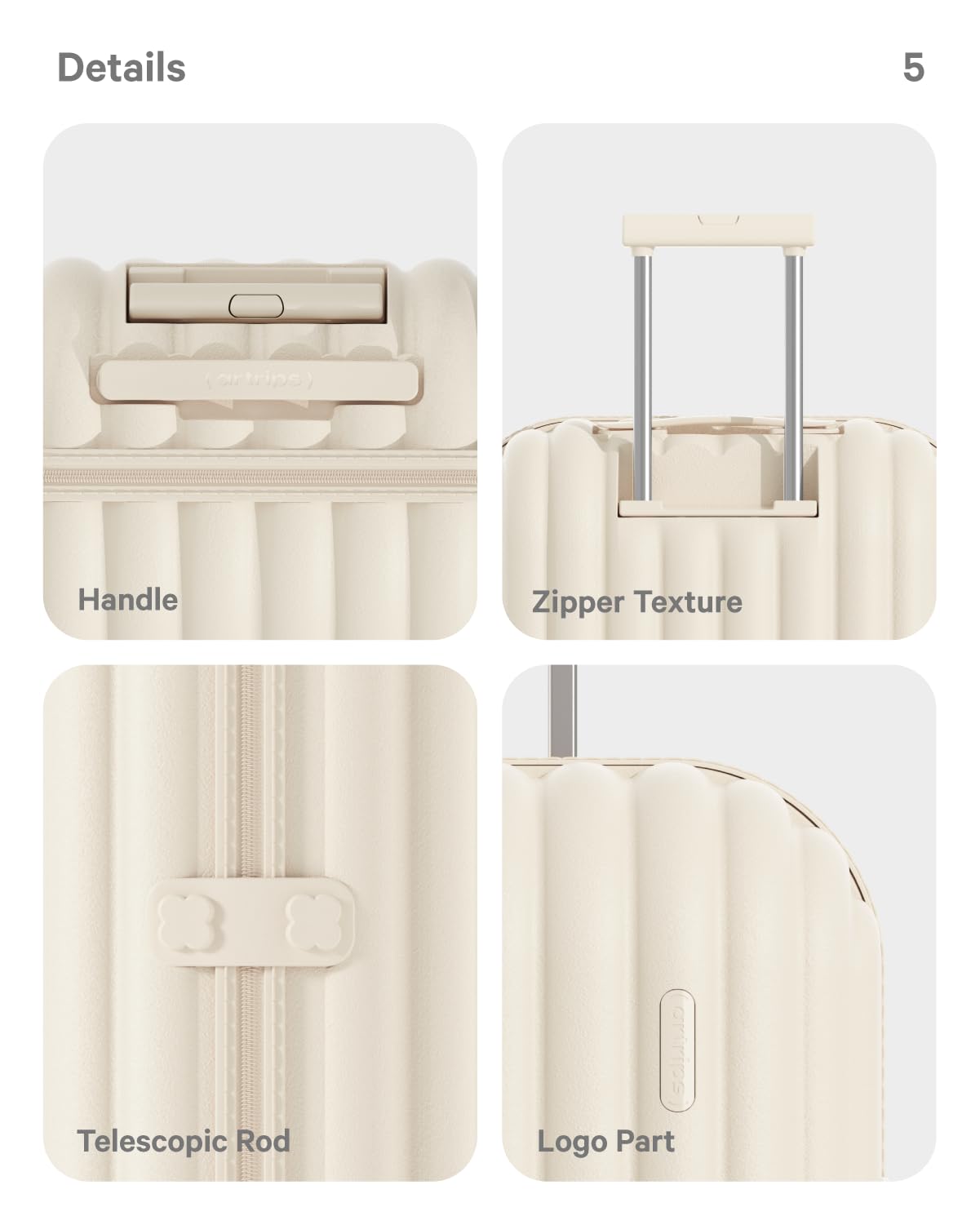 artrips Luggage with 8 Spinner Wheels,Lightweight Hardside Suitcase with Cover Protector,PC Hardshell Luggage,Travel Suitcase with Bread Design,TSA Lock,20/24/28inch