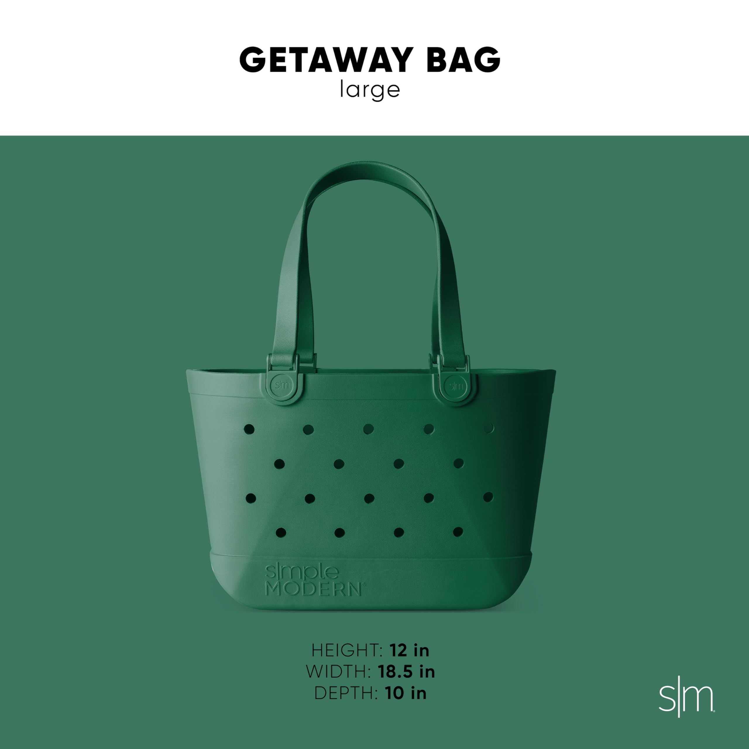 Simple Modern Beach Bag Rubber Tote | Waterproof Medium Tote Bag with Zipper Pocket for Pool, Groceries, Sports | Gifts For Women | Getaway Bag Collection | Almond Birch