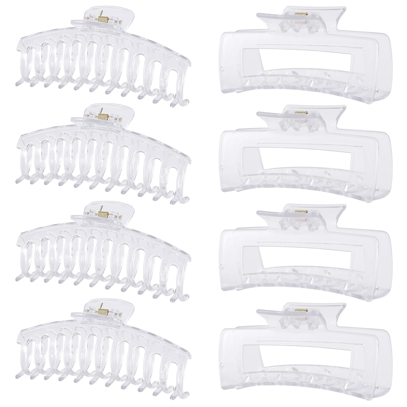 LuSeren Hair Clips for Women 4.3 Inch Large Hair Claw Clips for Women Thin Thick Curly Hair, Big Matte Banana Clips,Strong Hold jaw clips,Neutral Colors