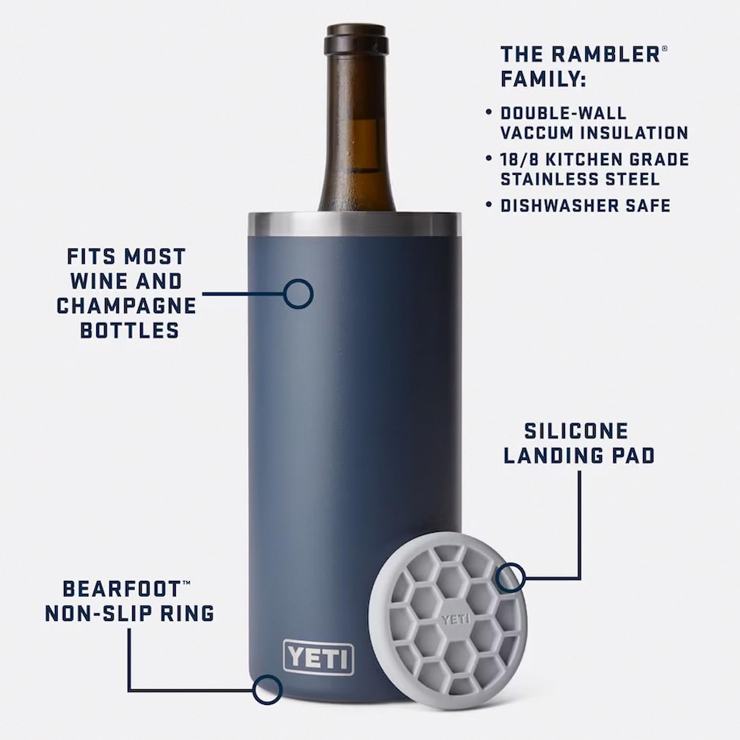 YETI Rambler Wine Chiller, Fits Most Wine Bottles