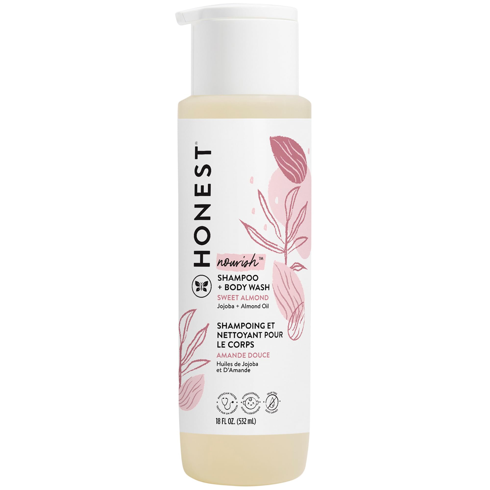 The Honest Company 2-in-1 Cleansing Shampoo + Body Wash | Gentle for Baby | Naturally Derived, Tear-free, Hypoallergenic | Fragrance Free Sensitive, 10 fl oz