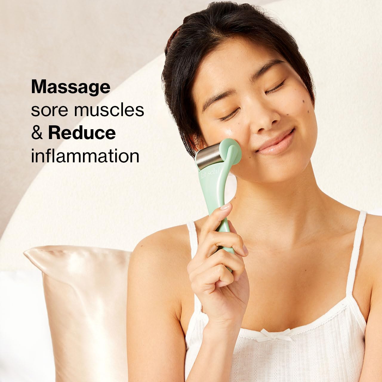 Kitsch Ice Roller for Face & Eye Puffiness, Cold Skin Care for Facial Lymphatic Drainage, Dark Circles & Migraine Relief, Self Tool for Wrinkles, Valentines Day Gifts for Women Face Massager (Pink)