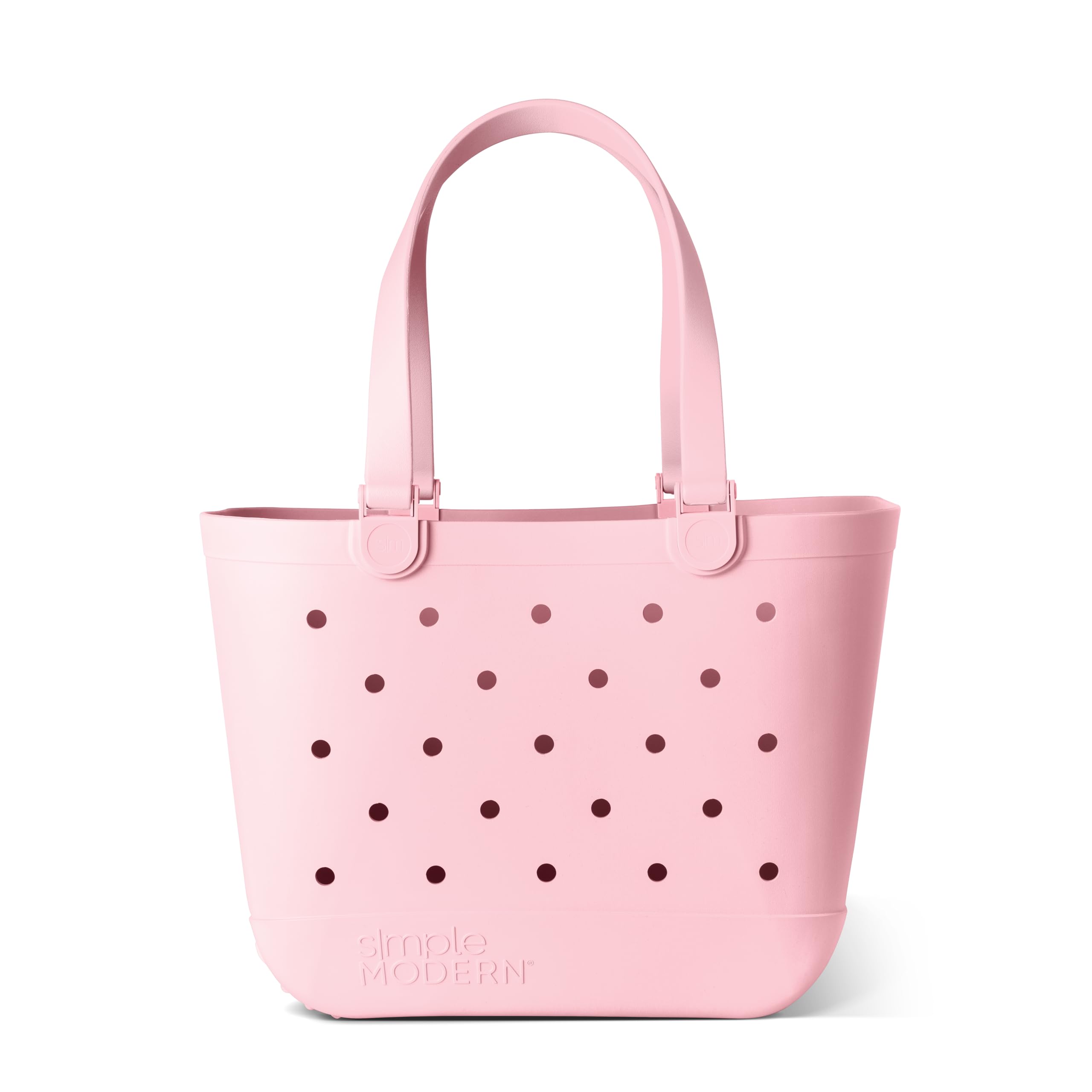 Simple Modern Beach Bag Rubber Tote | Waterproof Medium Tote Bag with Zipper Pocket for Pool, Groceries, Sports | Gifts For Women | Getaway Bag Collection | Almond Birch