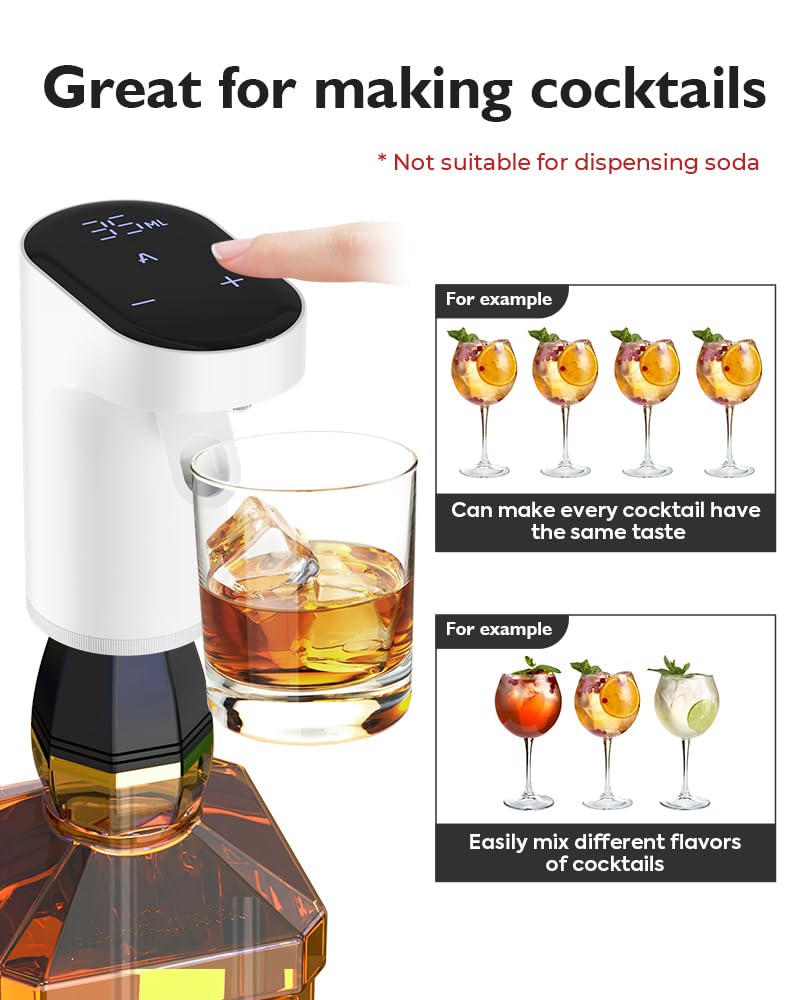 Electric Wine Decanter Aerator Dispenser Pourer Whiskey Adjustable Quantity Liquor Wine Pump Birthday Gift for Men Women Mom Dad Boss Brother Husband Funny Unique Gifts for Him (White)