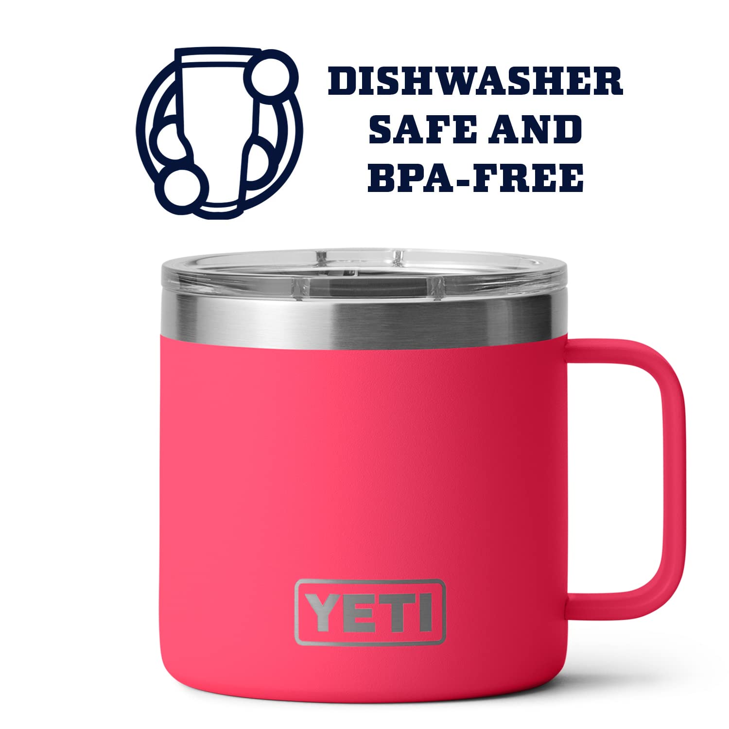 YETI Rambler 14 oz Mug, Vacuum Insulated, Stainless Steel with MagSlider Lid, Stainless