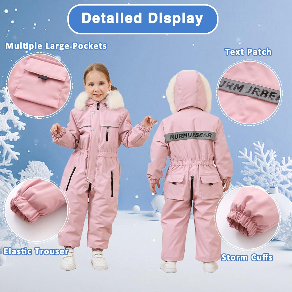 Xifamniy Toddler Snowsuit 2T 3T 4T 5T Ski Suit Baby Boy Girl Winter Clothes Coat Outwear Snow Suit Hooded Romper Jumpsuit