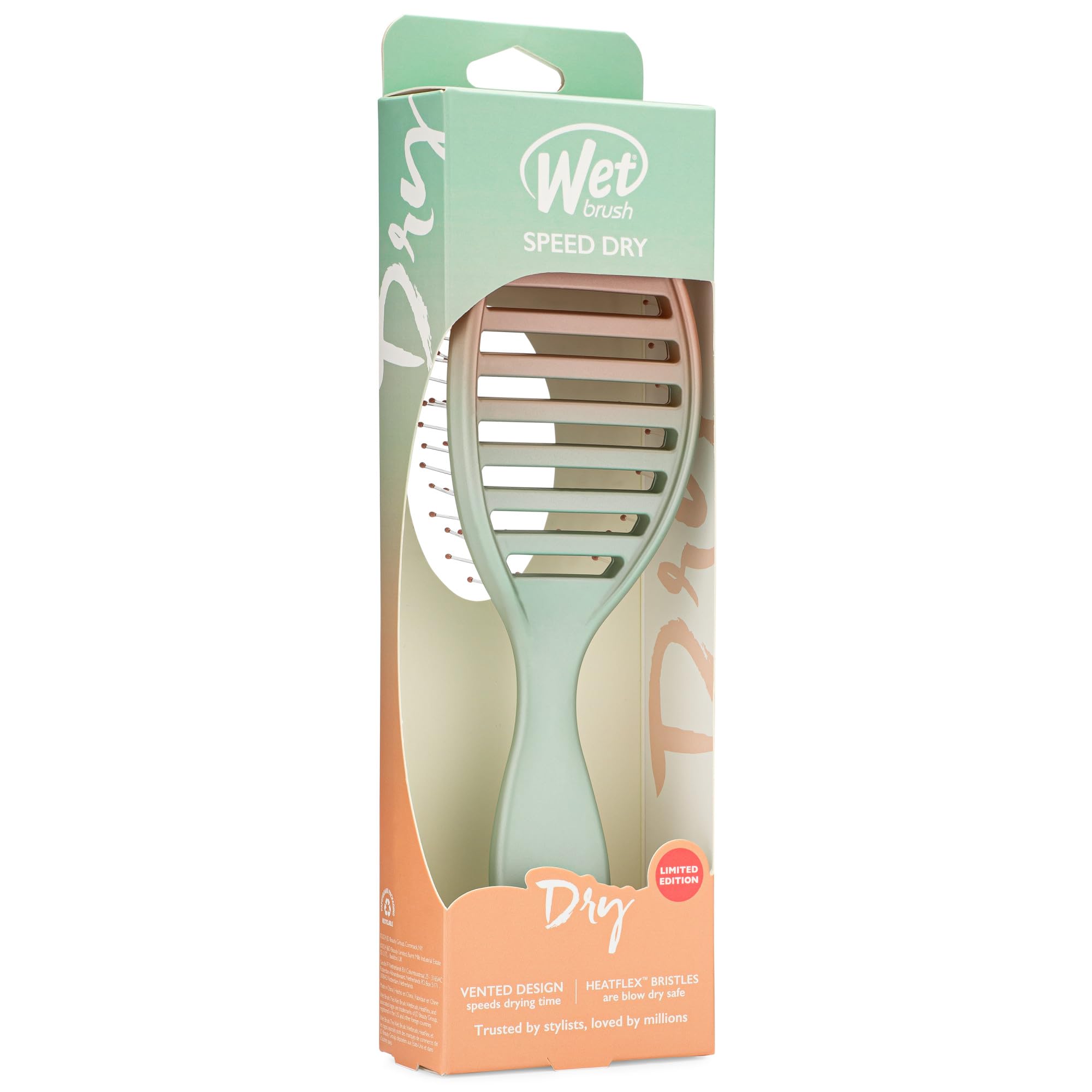 Wet Brush Speed Dry Hair Brush - Pink/Purple (Feel Good Ombre) - Vented Design and Ultra Soft HeatFlex Bristles Are Blow Dry Safe With Ergonomic Handle Manages Tangle and Uncontrollable Hair - Pain-Free