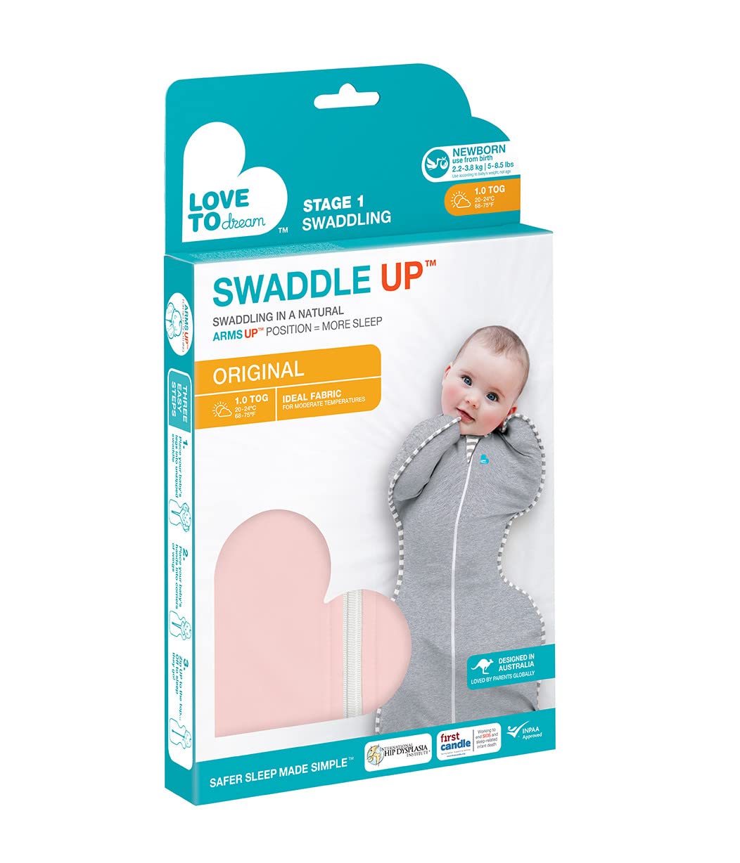 Love to Dream Swaddle UP, Baby Sleep Sack, Self-Soothing Swaddles for Newborns, Improves Sleep, Snug Fit Helps Calm Startle Reflex, New Born Essentials for Baby, 5-8.5 lbs, Sand Dollar