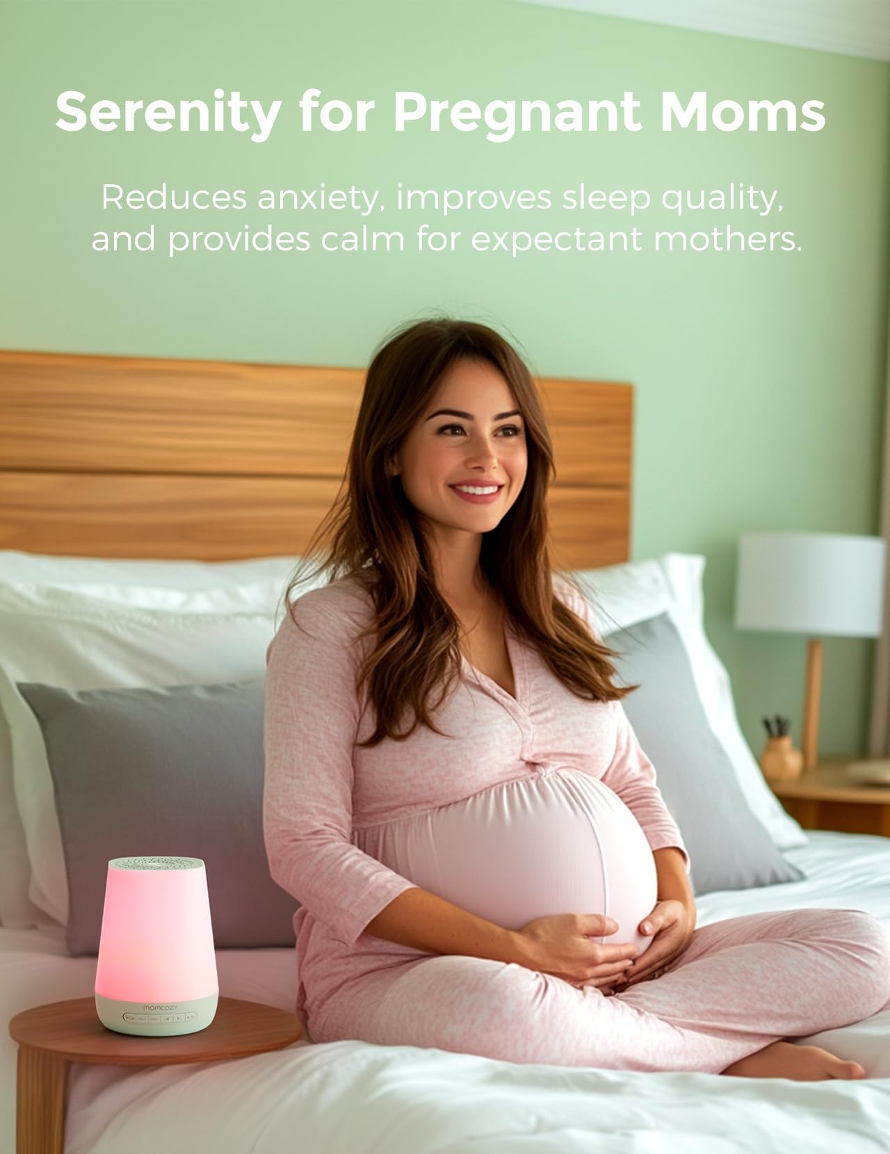 Baby Sound Machine, Momcozy White Noise Machine for Baby Sleeping with Night Light, Toddler Sleep Trainer 34 Soothing Sleep Sounds, Timer, App Remote Control, Personal Sleep Routine Alarm Clock(Blue)