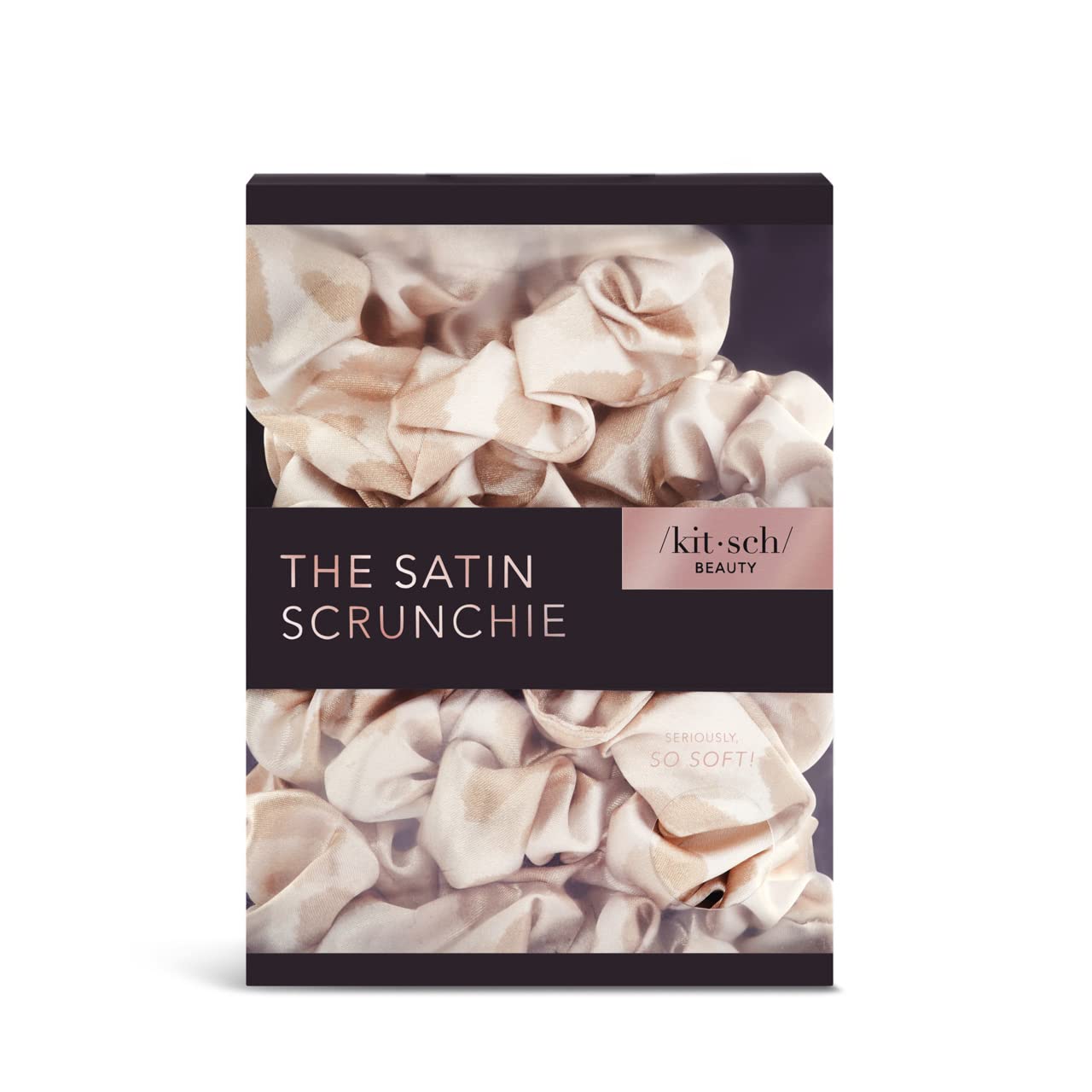 Kitsch Satin Hair Scrunchies for Women, Softer Than Silk Scrunchies for Hair, Satin Scrunchies for Girls, Satin Hair Ties for Women, Silk Hair Ties No Damage, Silk Ponytail Holders, 5 pcs (Cameo)