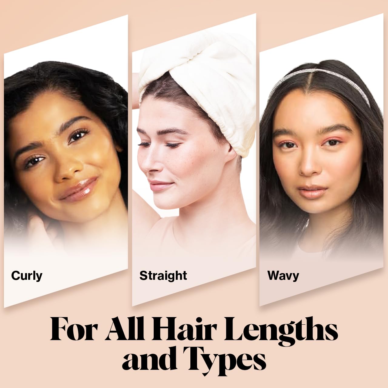 Kitsch Microfiber Hair Towel Wrap - Quick Dry Curly Hair Wraps for Women Wet Hair | Microfiber Towel for Hair | Hair Drying Towel Wrap | Hair Towels for Women | Hair Turban for Wet Hair (Blush)