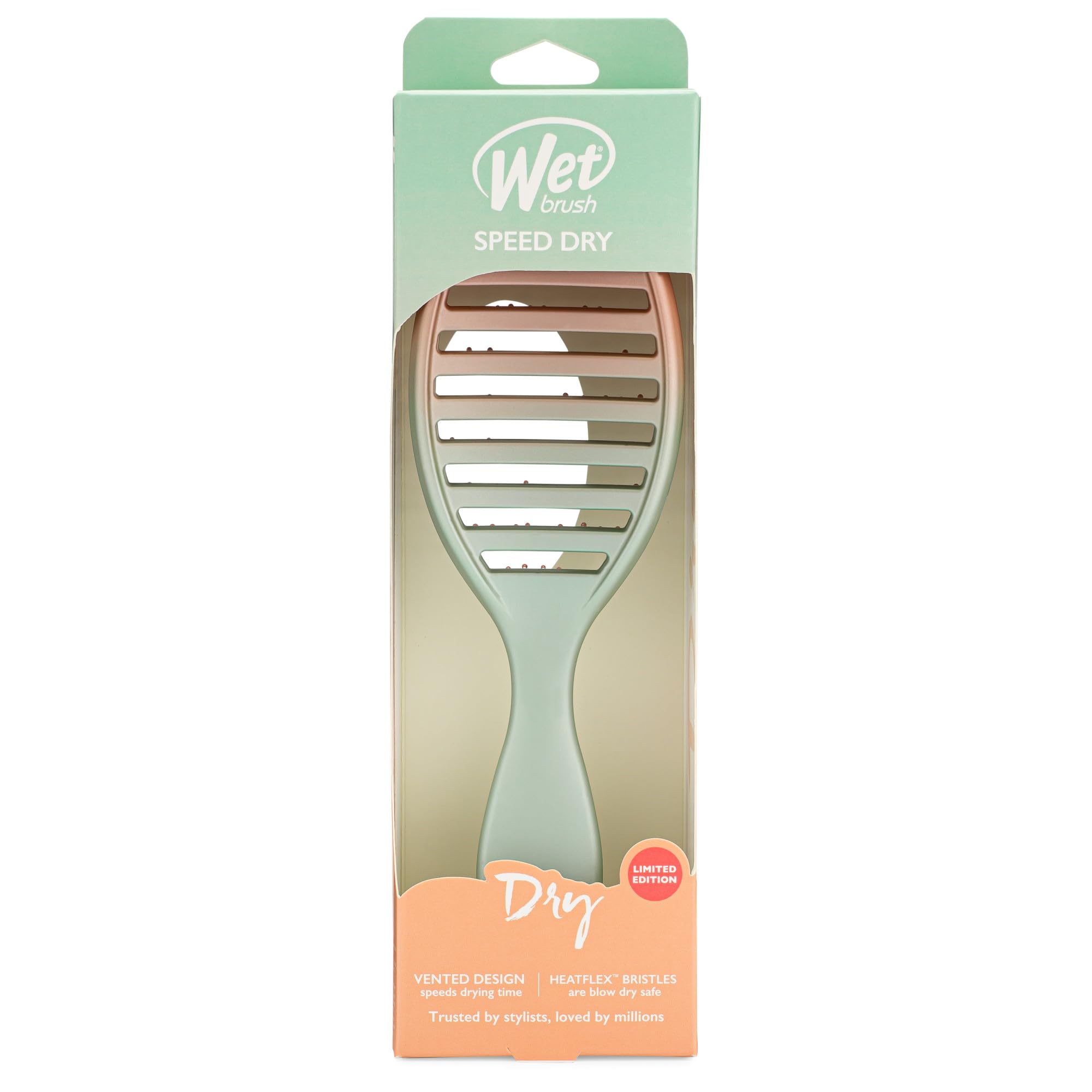 Wet Brush Speed Dry Hair Brush - Pink/Purple (Feel Good Ombre) - Vented Design and Ultra Soft HeatFlex Bristles Are Blow Dry Safe With Ergonomic Handle Manages Tangle and Uncontrollable Hair - Pain-Free