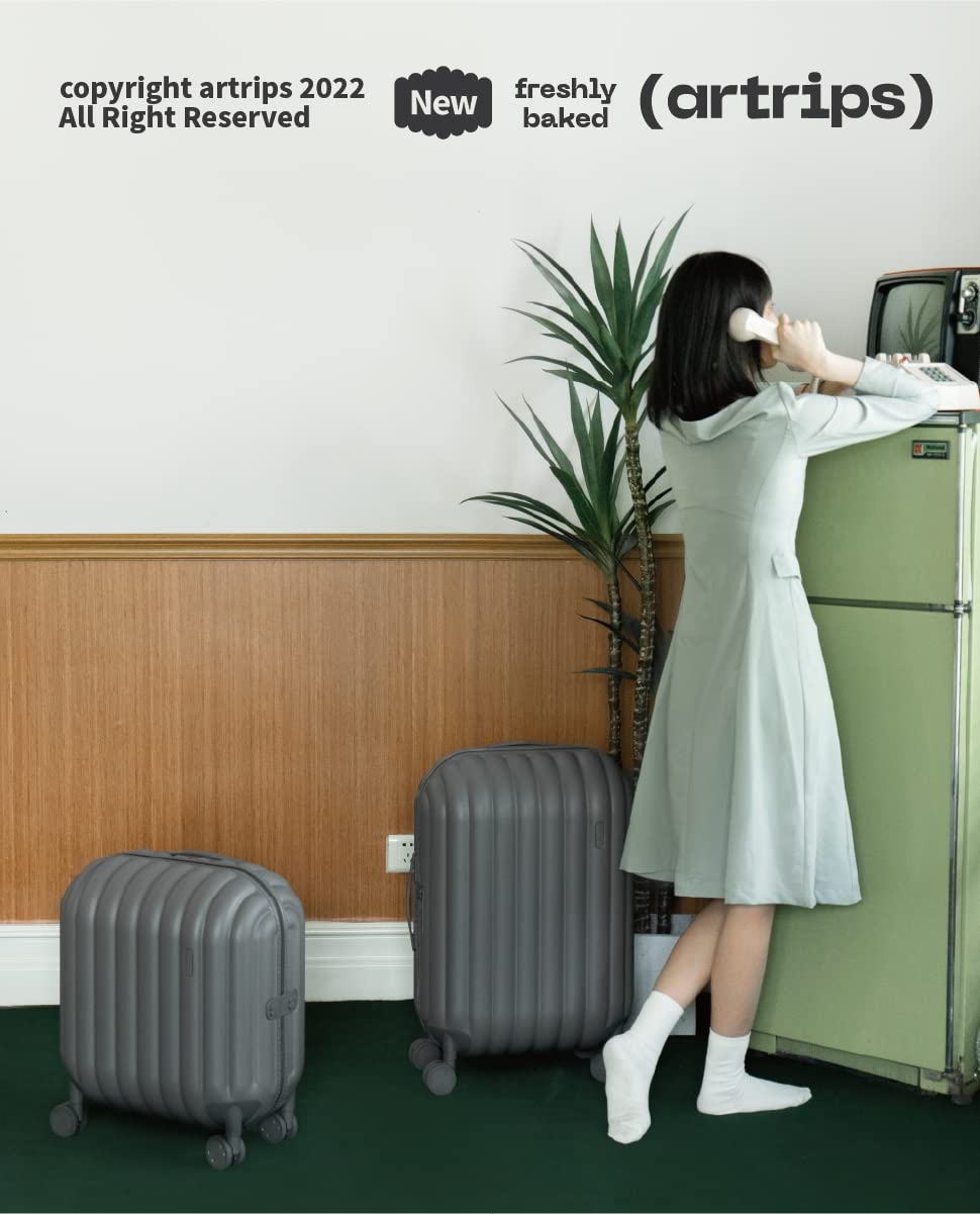 artrips Luggage with 8 Spinner Wheels,Lightweight Hardside Suitcase with Cover Protector,PC Hardshell Luggage,Travel Suitcase with Bread Design,TSA Lock,20/24/28inch