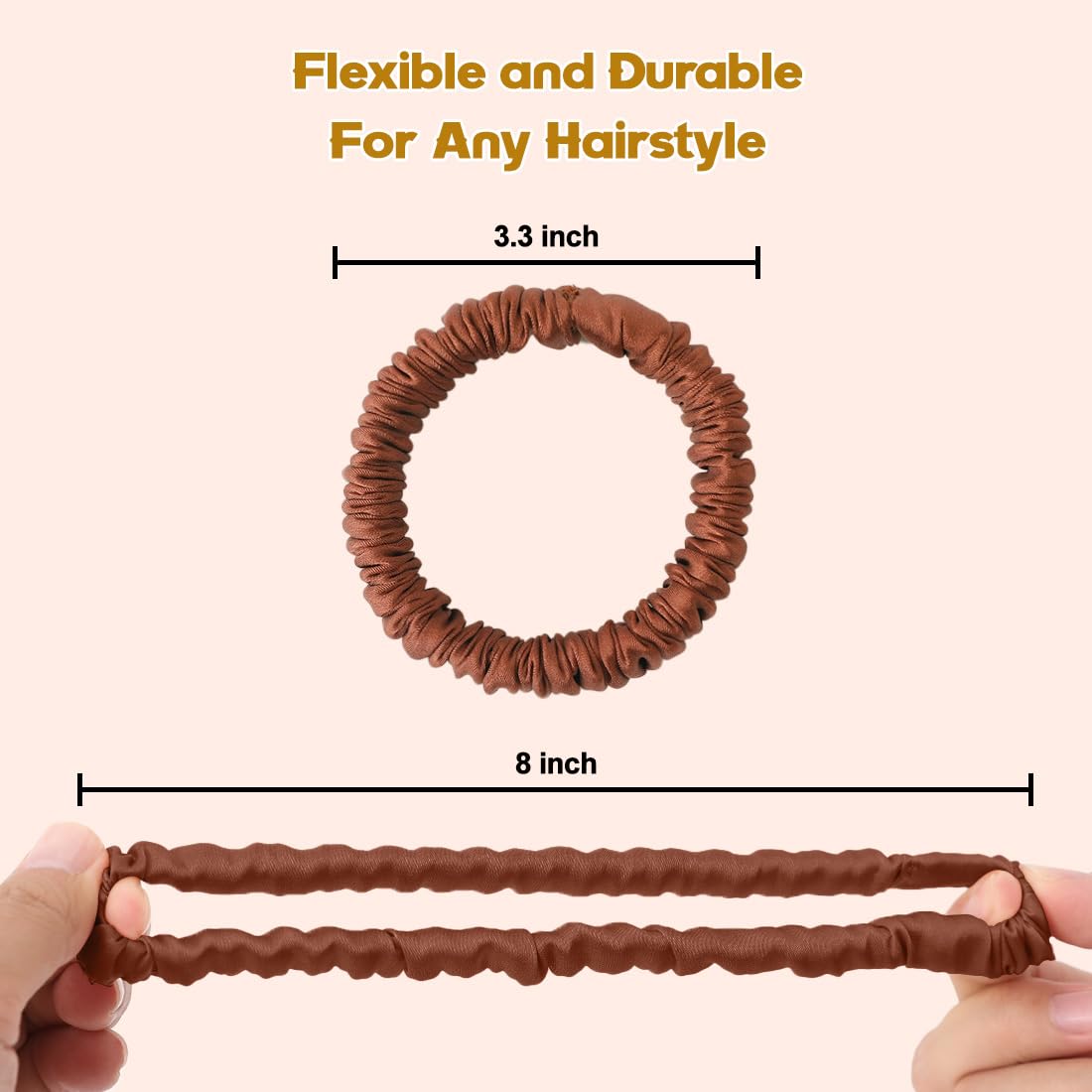 6PCS Silk Scrunchies for Hair, 100% Mulberry Silk Hair Ties, Scrunchies for Women Girls, Elastic Ponytail Holders No Damage