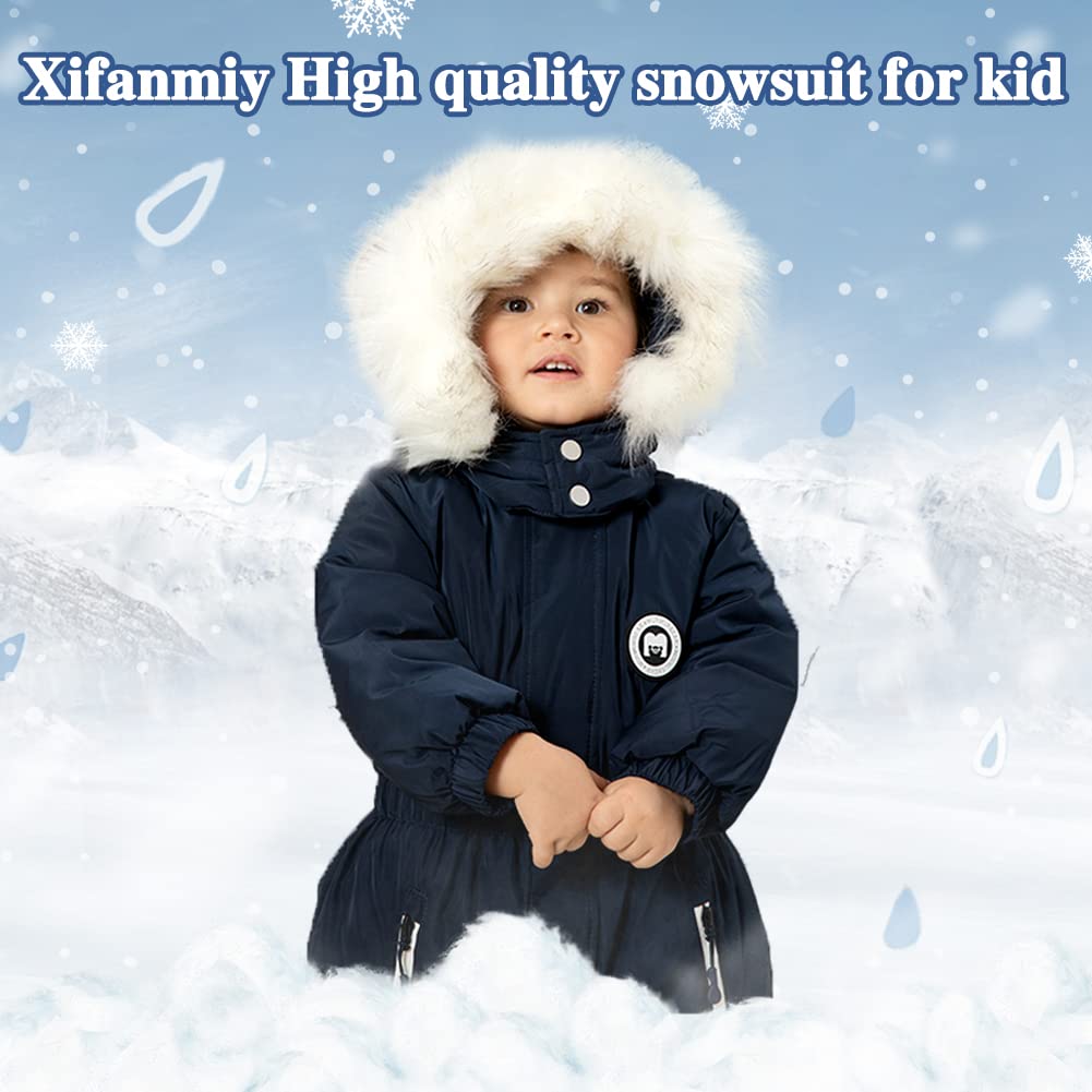 Xifamniy Toddler Snowsuit 2T 3T 4T 5T Ski Suit Baby Boy Girl Winter Clothes Coat Outwear Snow Suit Hooded Romper Jumpsuit