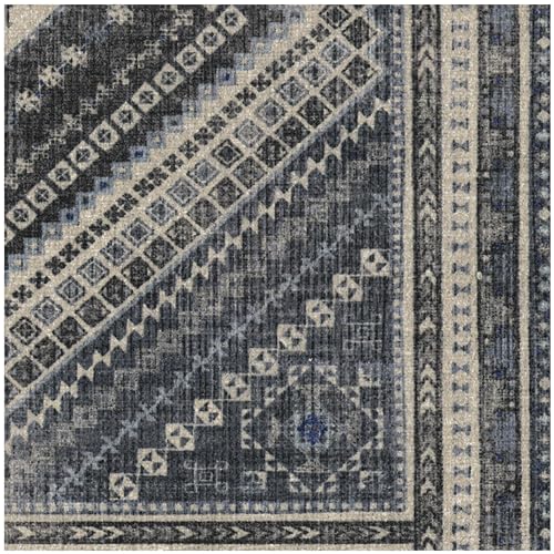 RUGGABLE Kaden Washable Rug - Perfect Vintage Area Rug for Living Room Bedroom Kitchen - Pet & Child Friendly - Stain & Water Resistant - Amber Red 3&