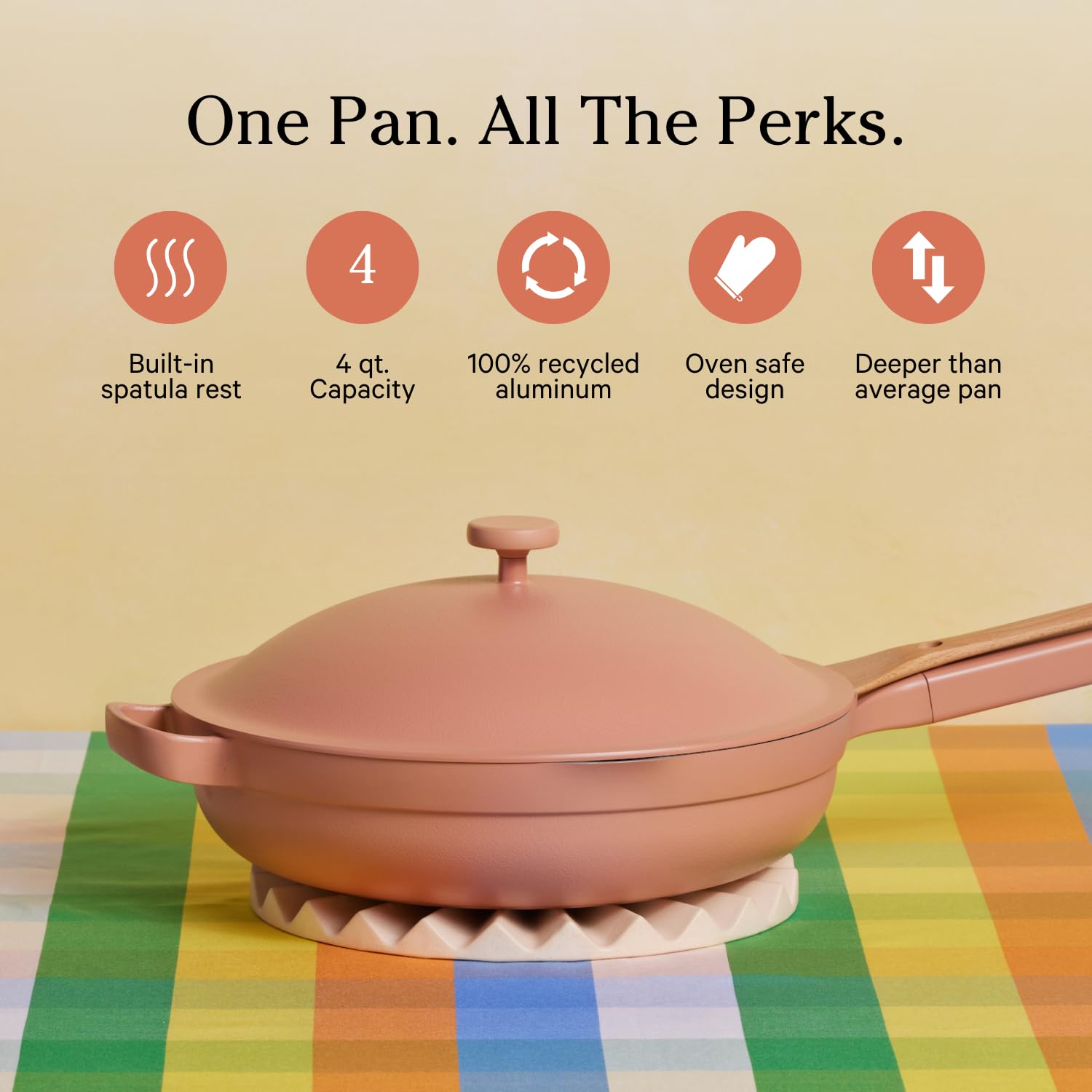 Our Place Always Pan 2.0-10.5-Inch Nonstick, Toxin-Free Ceramic Cookware | Versatile Frying Pan, Skillet, Saute Pan | Stainless Steel Handle | Oven Safe | Lightweight Aluminum Body | Steam