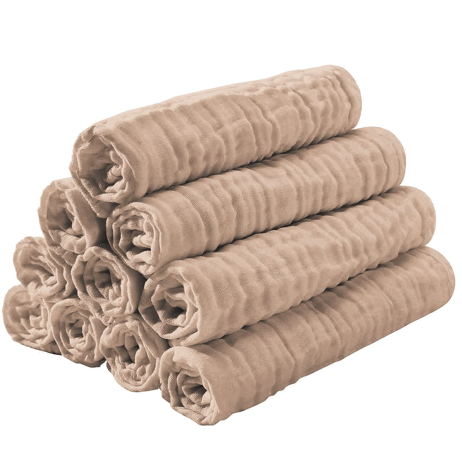 Yoofoss Muslin Burp Cloths for Baby 10 Pack 100% Cotton Baby Washcloths for Boys Girls Large 20&