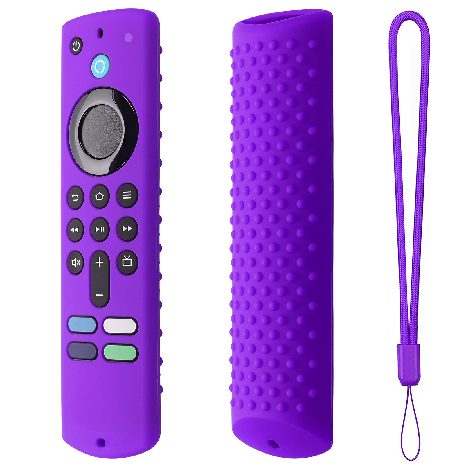 Silicone Remote Cover for Fire TV Stick 4K (2nd Gen) 2023, Fire TV Stick (3rd Gen) 2021,Fire TV Stick 4k&4K Max (2021 Release) Silicone Protective Case with Lanyard(Lavender Gray)