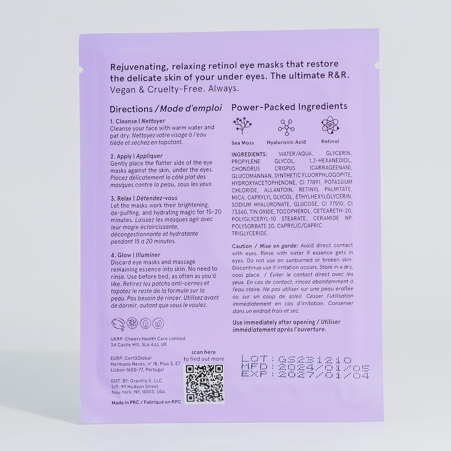 grace & stella Under Eye Masks for Dark Circles (Purple, 24 Pairs) - Gel Eye Mask with Retinol - Restoring Under Eye Patches for Puffy Eyes and Dark Circles - Vegan Cruelty-Free