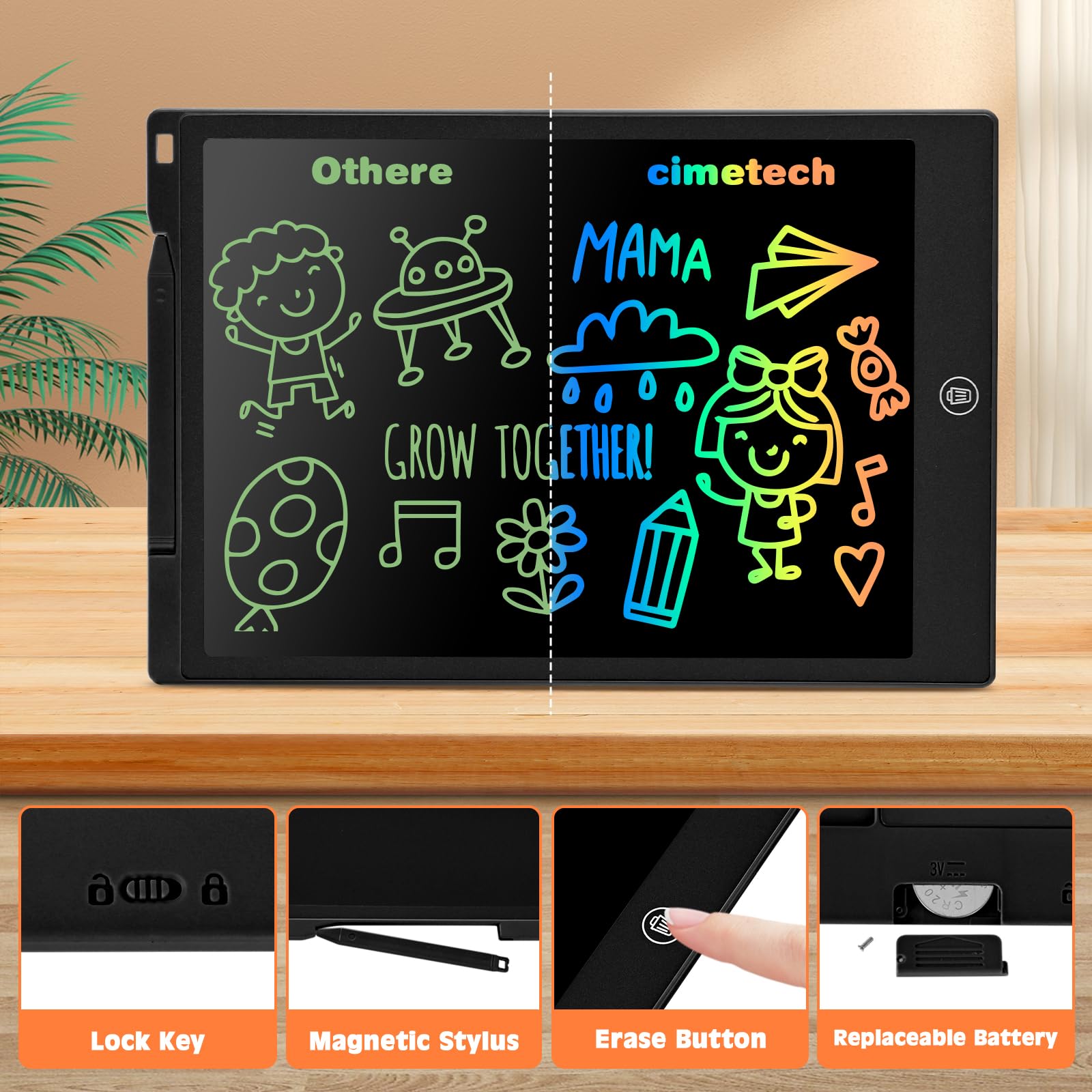 cimetech 2 Pack LCD Writing Tablet for Kids Toys, Colorful Drawing Tablet Doodle Board Writing Pad for Toddler Gifts, Kids Travel Essentials, Christmas Stocking Stuffers for 3-12 Years Boys Girls