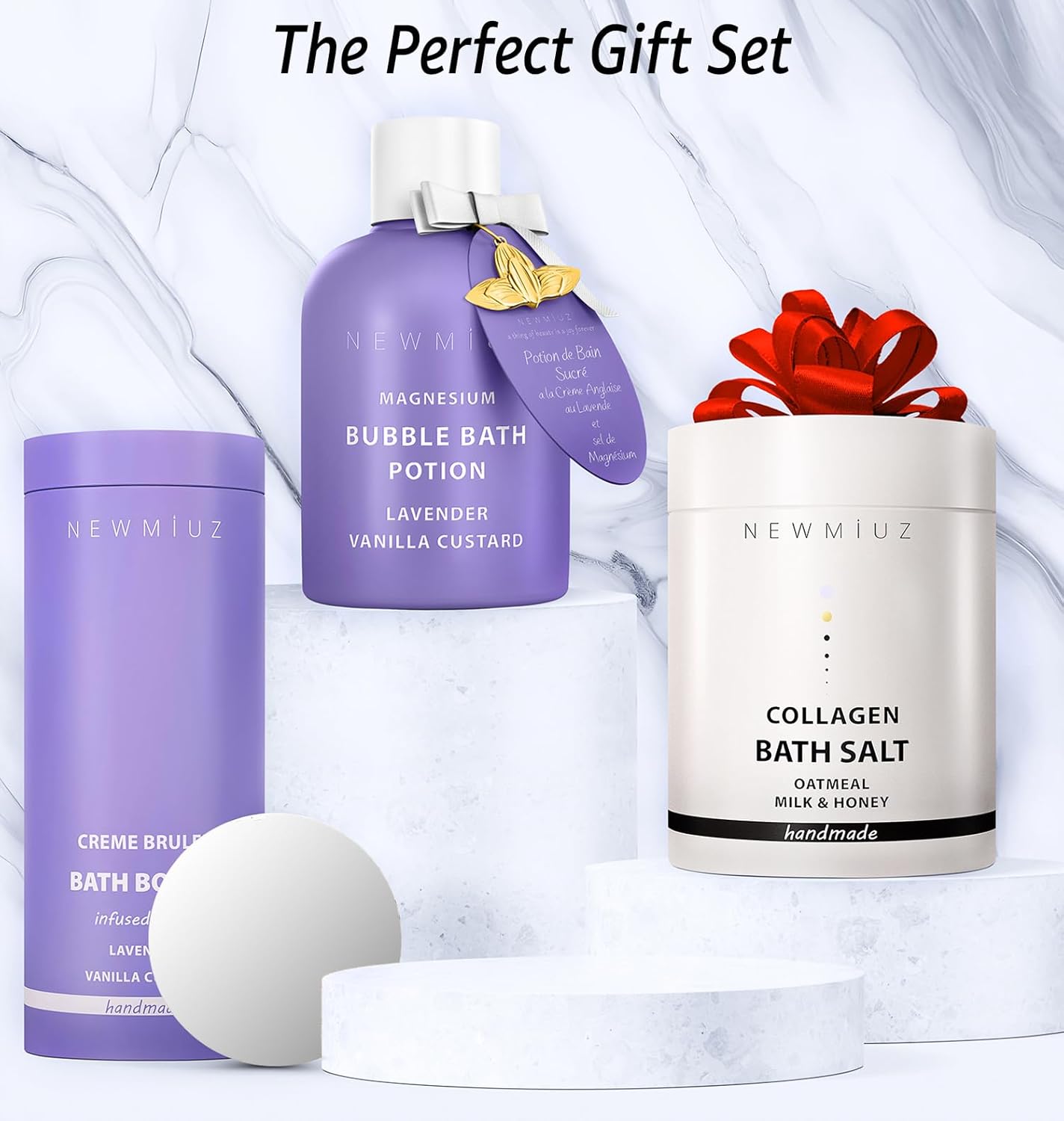 Magnesium Bubble Bath Lavender Vanilla - Luxury Long Lasting Bubble Foaming Bath For Sore Muscles - Epsom Salt Moisturizing Relaxing Stress Relief - Spa Self Care Spa Gift for Women Birthday Christmas