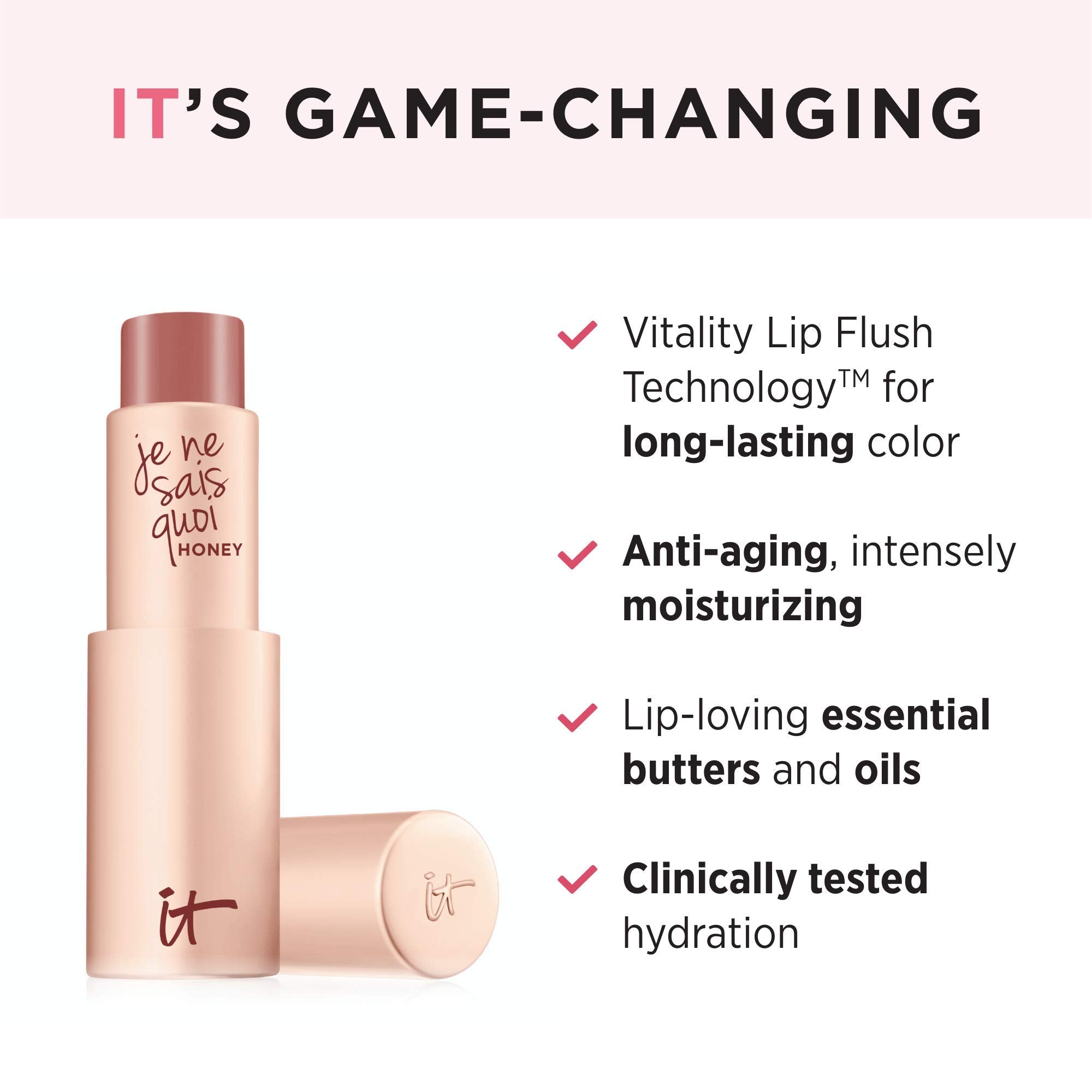 IT Cosmetics Je Ne Sais Quoi Lip Treatment - Anti-Aging Lip Balm - Reacts with Your Lips to Create a Customized Color - With Essential Oils & Antioxidants - 0.11 Oz