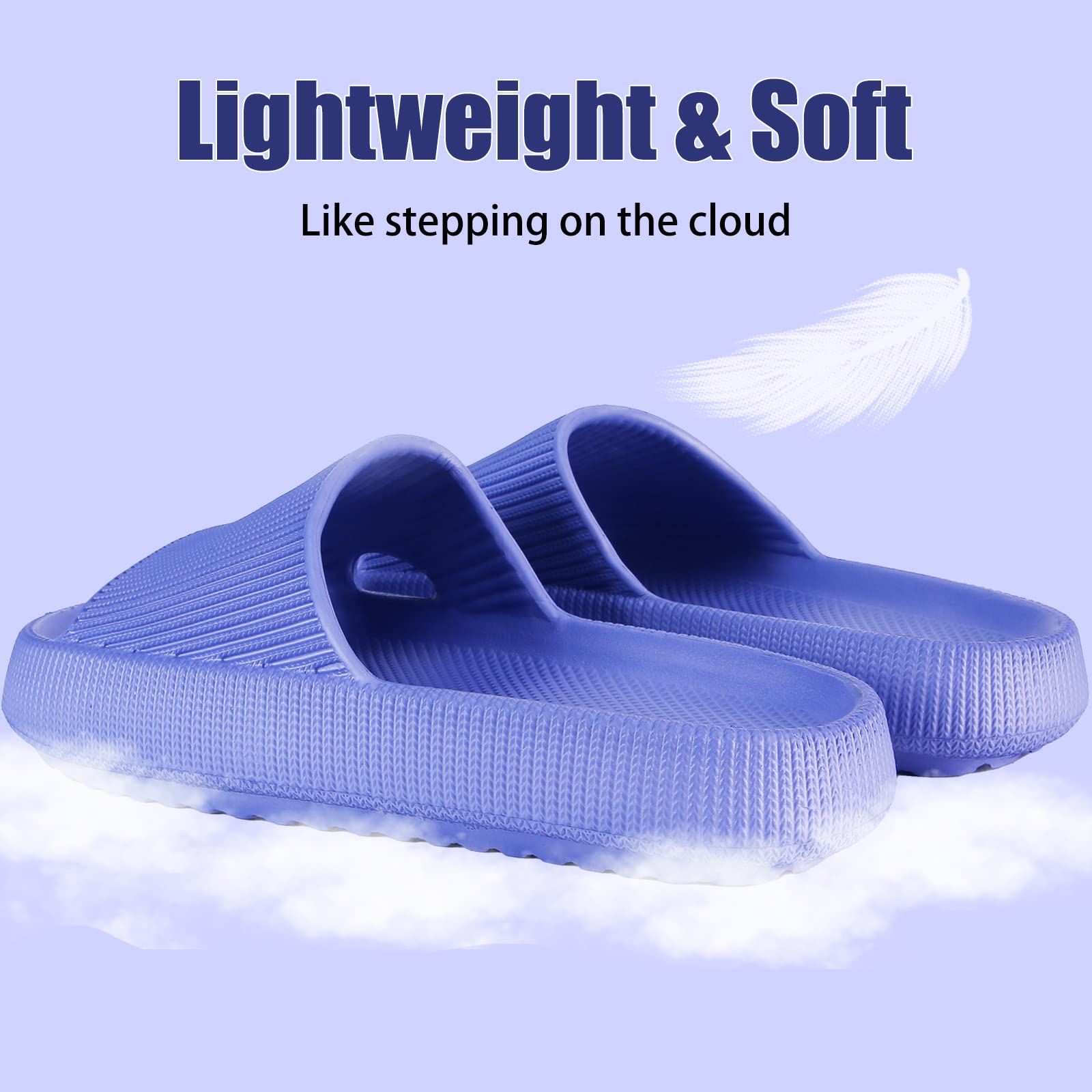 rosyclo Cloud Slippers for Women and Men, Pillow House Slippers Shower Shoes Indoor Slides Bathroom Sandals, Ultimate Comfort, Lightweight, Thick Sole, Non-Slip, Easy to Clean