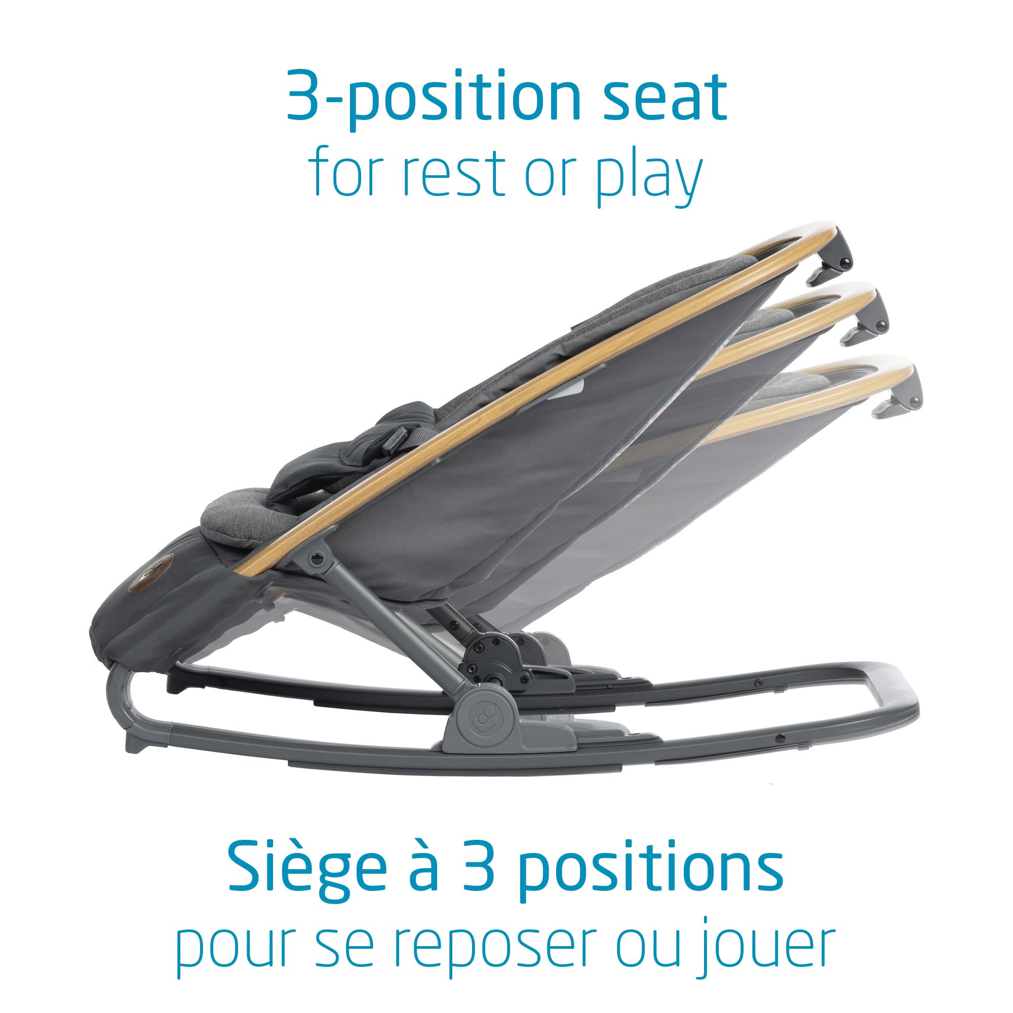 Maxi-Cosi 2-in-1 Kori Rocker, folds flat, travel, washable fabrics, Sand Horizon