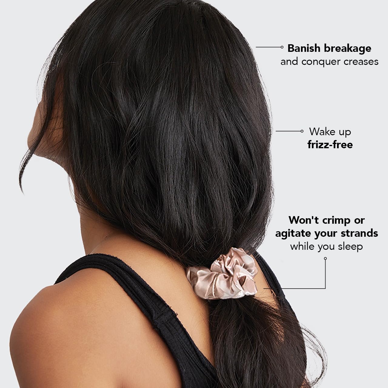 Kitsch Satin Hair Scrunchies for Women, Softer Than Silk Scrunchies for Hair, Satin Scrunchies for Girls, Satin Hair Ties for Women, Silk Hair Ties No Damage, Silk Ponytail Holders, 5 pcs (Cameo)