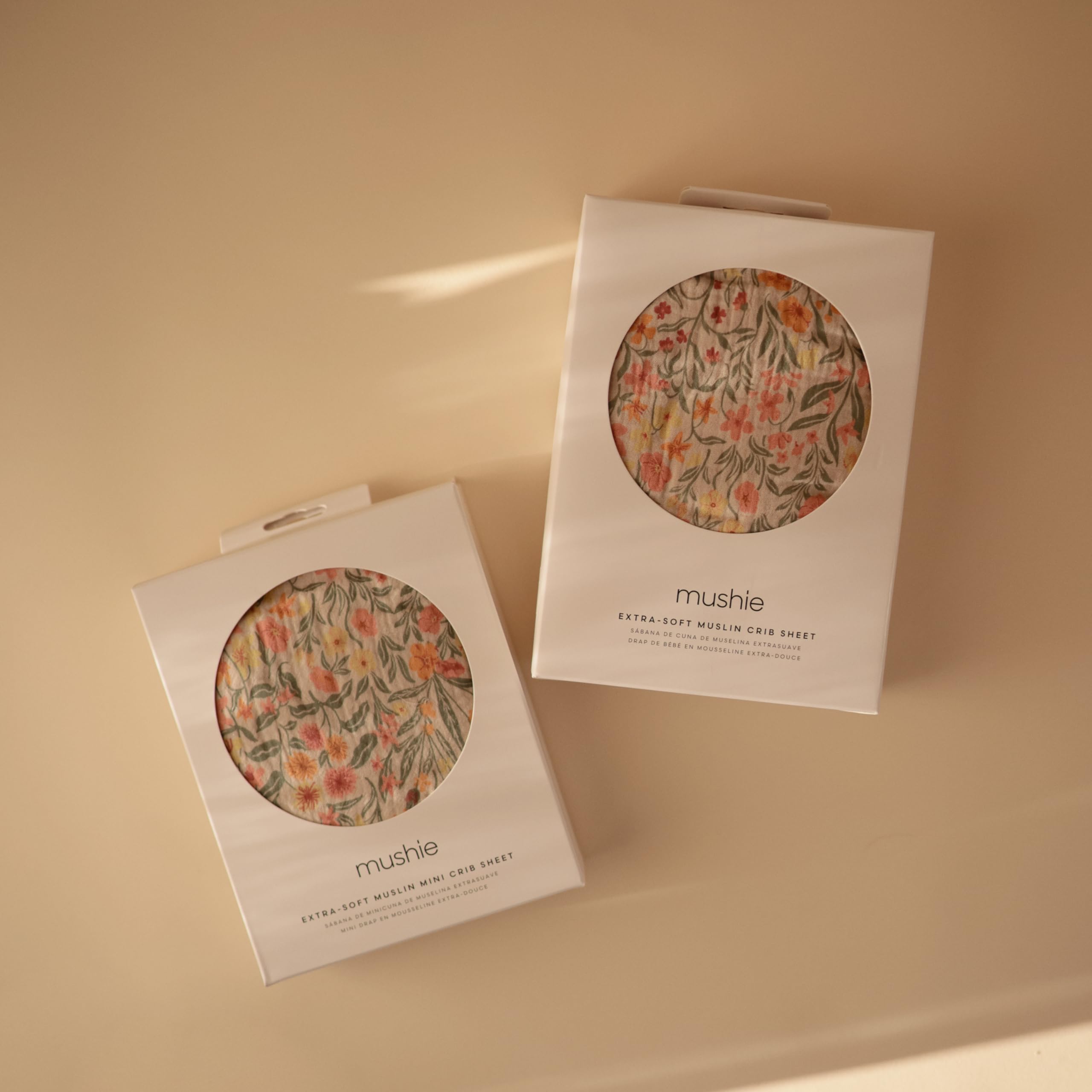 mushie Extra Soft Muslin Fitted Crib Sheet | 192 Thread Count | 28"x 52" (Fog)