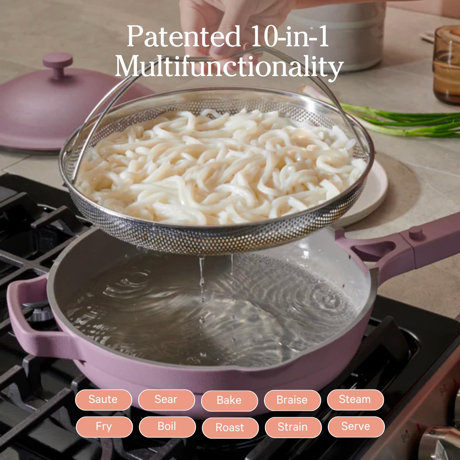 Our Place Always Pan 2.0-10.5-Inch Nonstick, Toxin-Free Ceramic Cookware | Versatile Frying Pan, Skillet, Saute Pan | Stainless Steel Handle | Oven Safe | Lightweight Aluminum Body | Steam