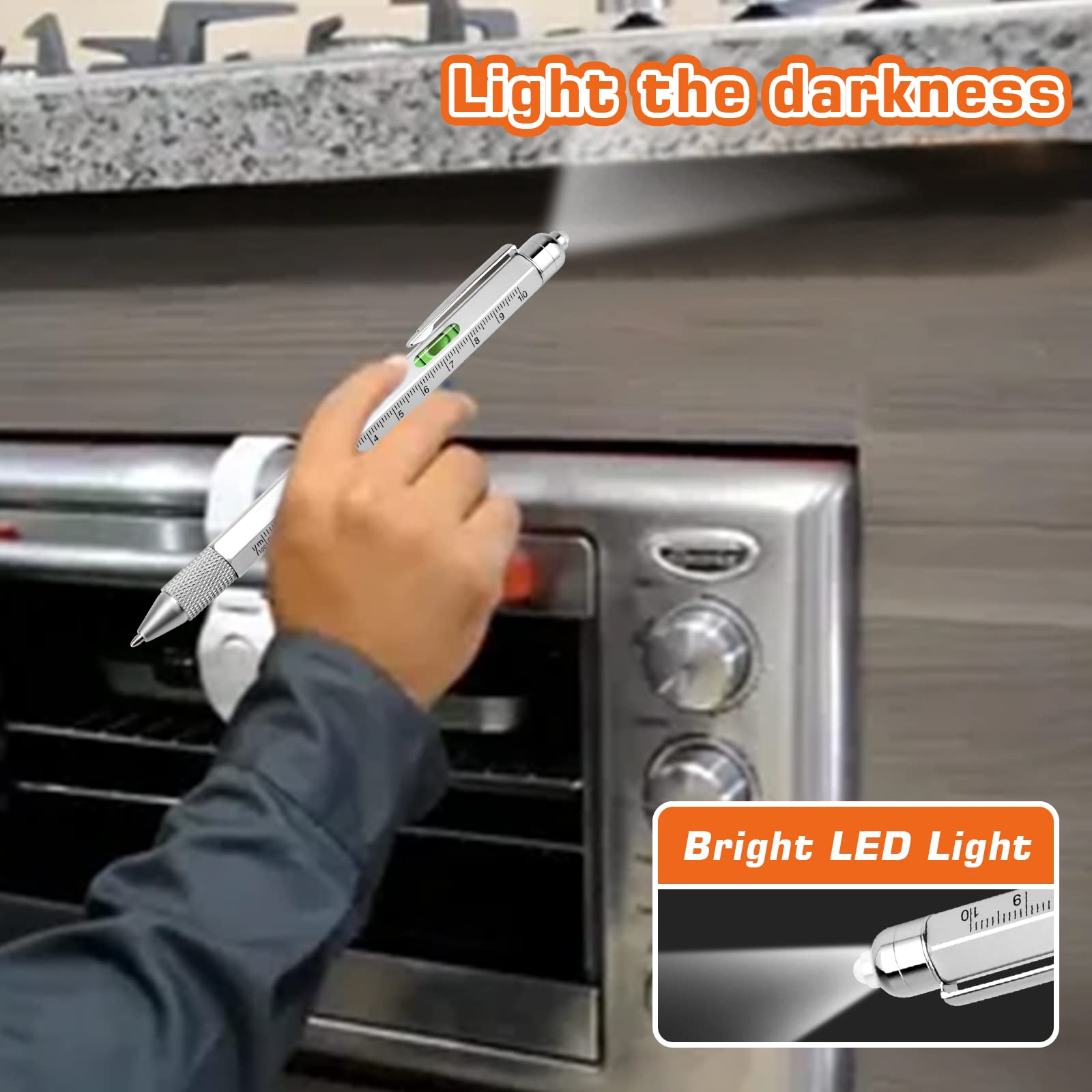 Gifts for Men, Stocking Stuffers for Adults Men, Fathers Day Dad Gifts from Daughter Son Wife, 9 in 1 Multitool Pen, Tools Gadgets for Men, Birthday Christmas White Elephant Gifts for Grandpa Husband