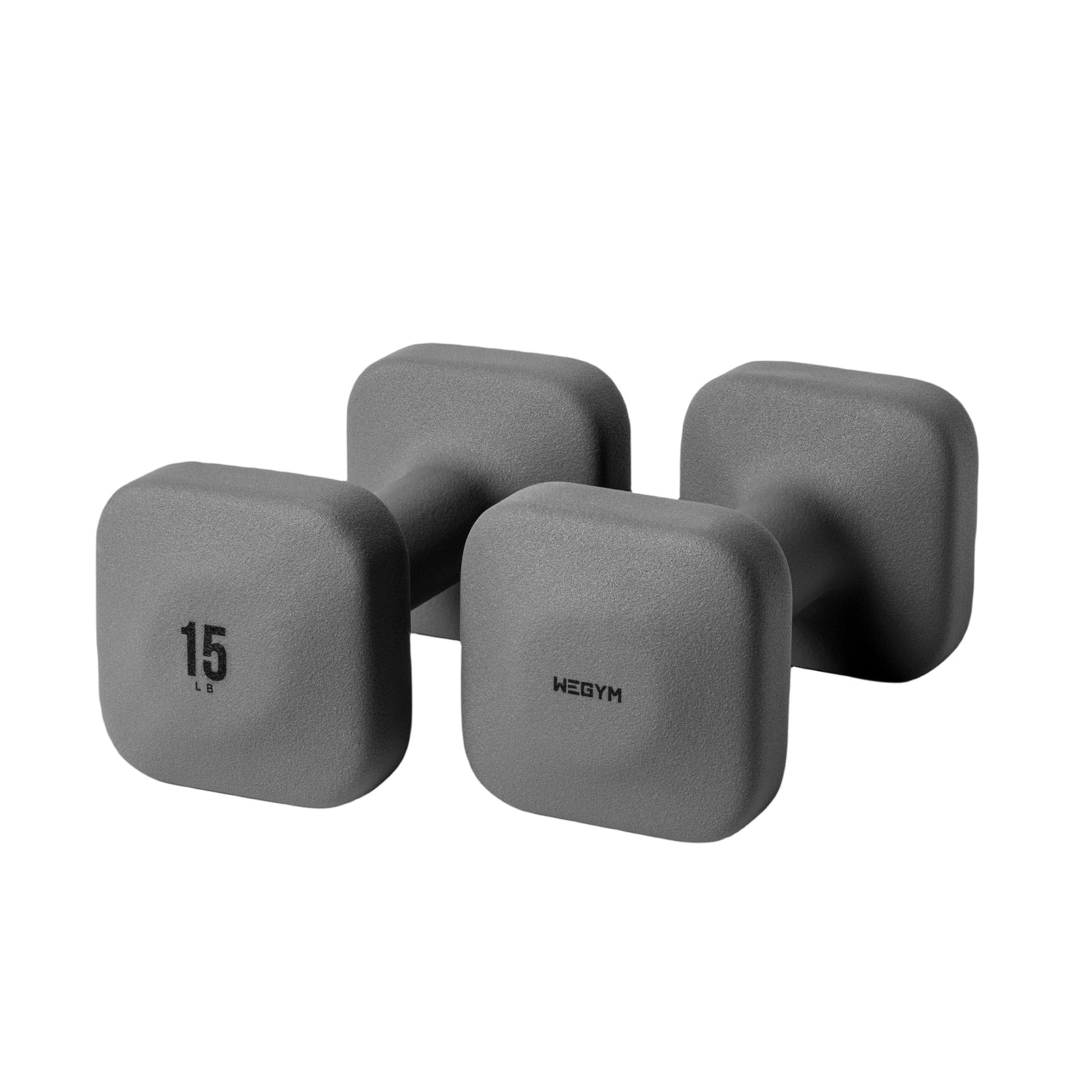 WeGym SafeGrip Dumbbells, Anti-Slip, Anti-Roll, Thick Handles, Free Weights, Square Dumbbells for Secure Workouts at Home, Weightlifting, and Personal Training