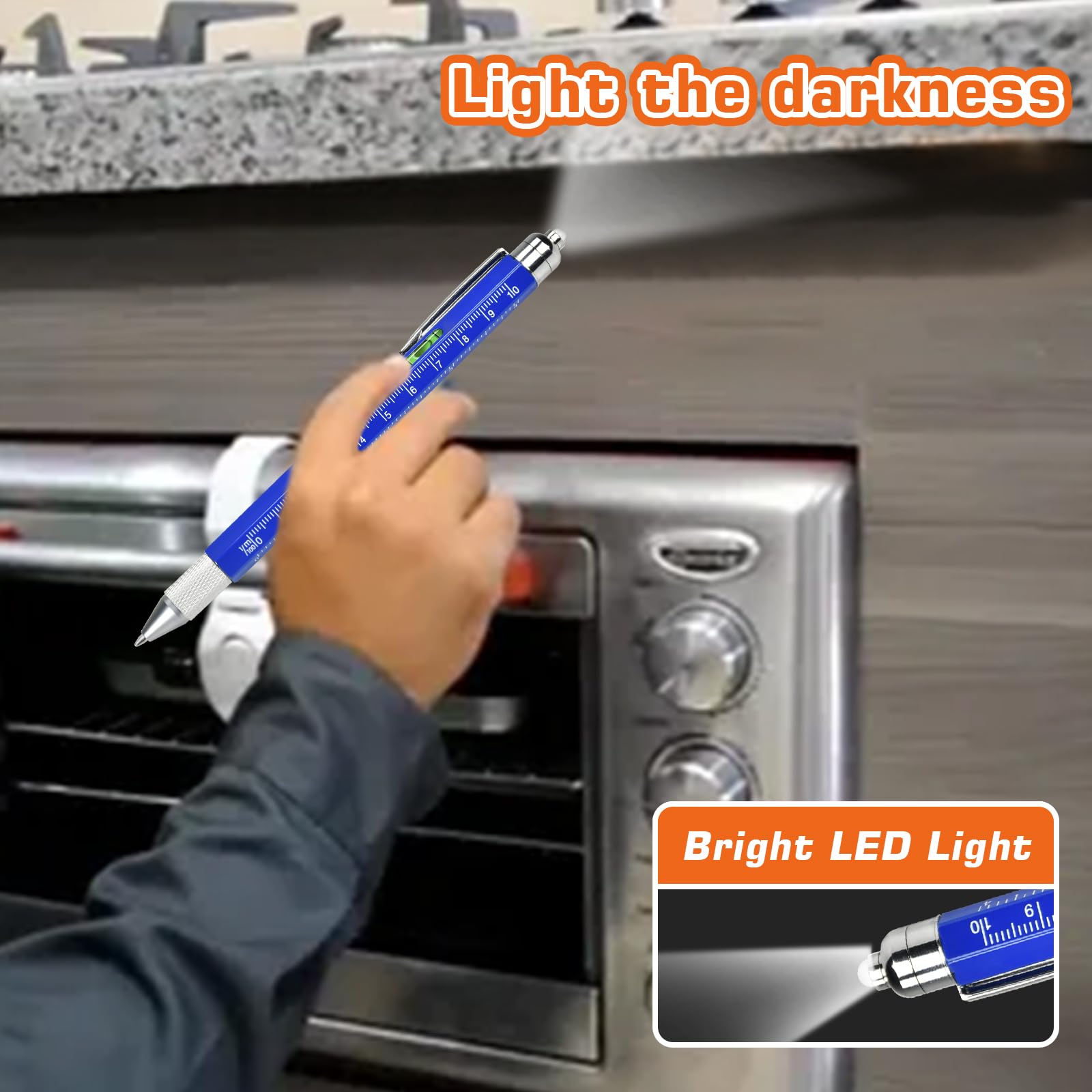 Gifts for Men, Stocking Stuffers for Adults Men, Fathers Day Dad Gifts from Daughter Son Wife, 9 in 1 Multitool Pen, Tools Gadgets for Men, Birthday Christmas White Elephant Gifts for Grandpa Husband