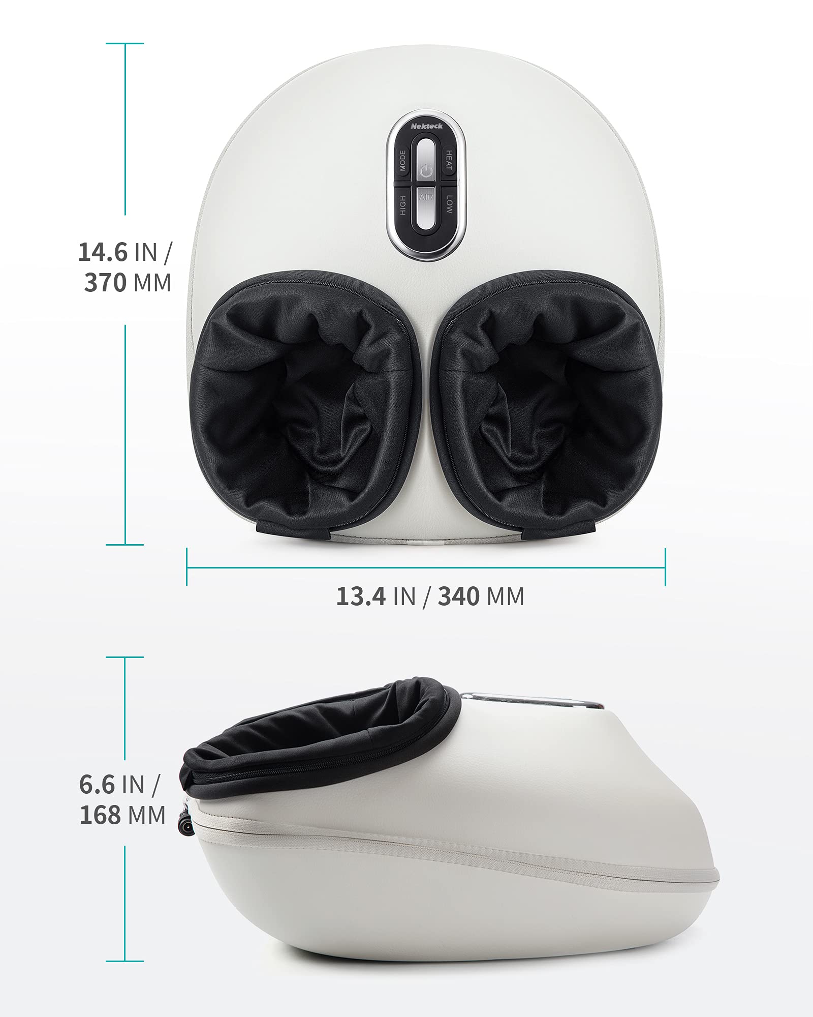 Nekteck Shiatsu Foot Massager Machine with Soothing Heat, Deep Kneading Therapy, Air Compression, Improve Blood Circulation and Foot Wellness,Relax for Home or Office Use(Beige)