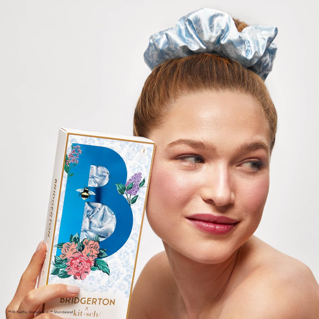 Kitsch 5 Count Velvet Hair Scrunchies for Women - Hair Ties for Thick Hair, Girls, Women, Cute Scrunchies, Soft Hair Accessories, Blush/Mauve