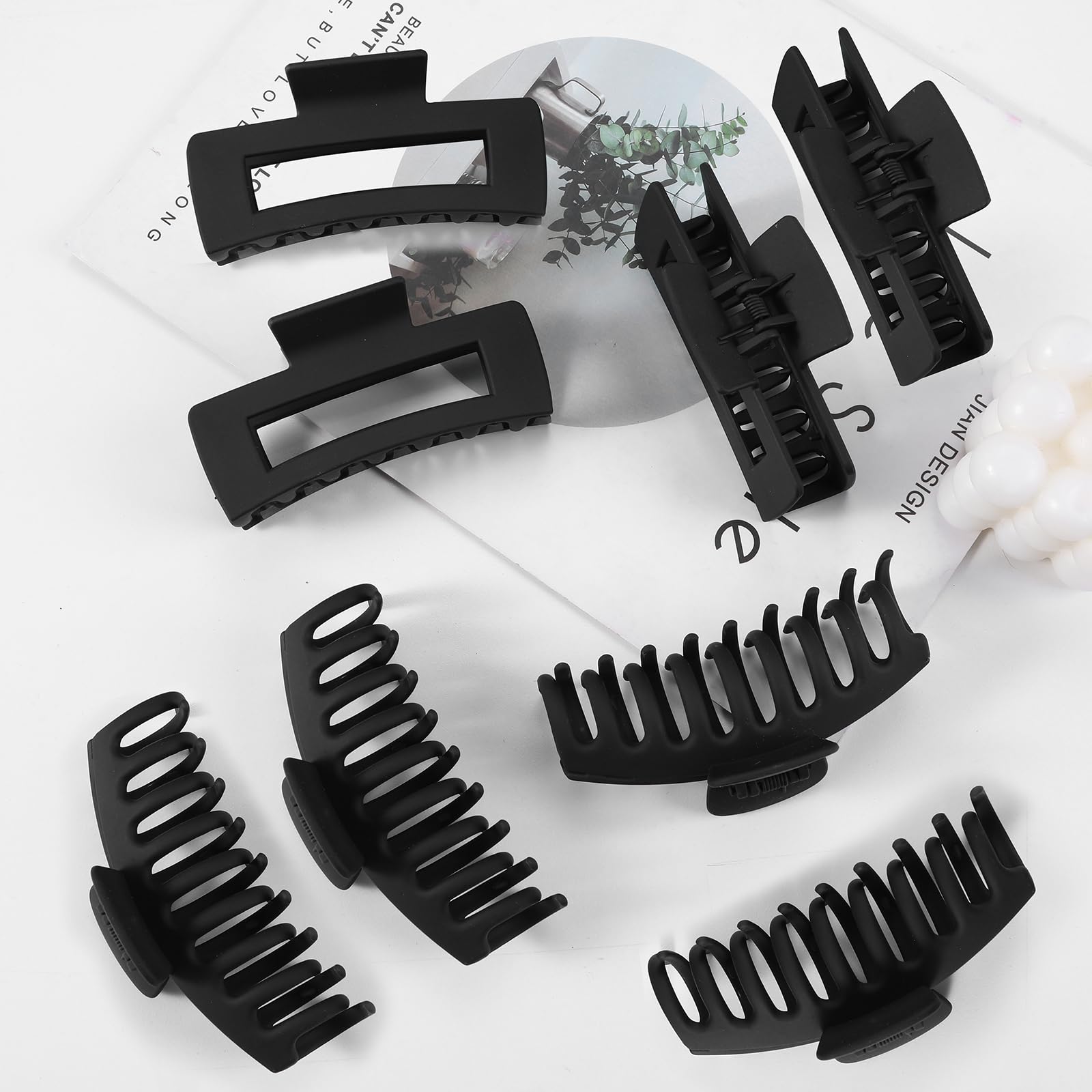 LuSeren Hair Clips for Women 4.3 Inch Large Hair Claw Clips for Women Thin Thick Curly Hair, Big Matte Banana Clips,Strong Hold jaw clips,Neutral Colors