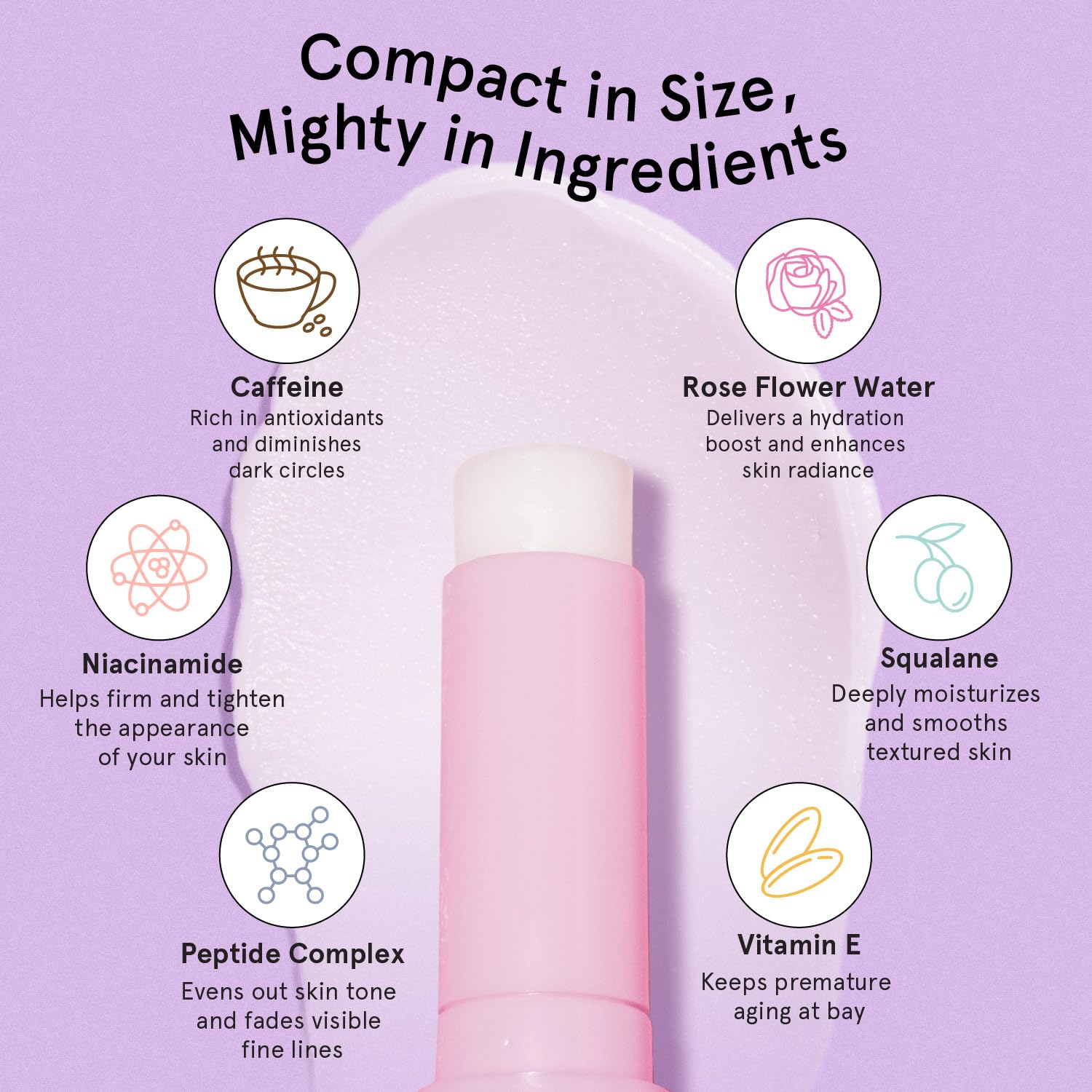 grace & stella Under Eye Stick - Eye Balm (0.13 Oz) Caffeine Eye Stick for Dark Circles & Fine Lines, Firming Eye Balm Stick with Peptides & Niacinamide, Vegan & Cruelty-Free Under Eye Balm