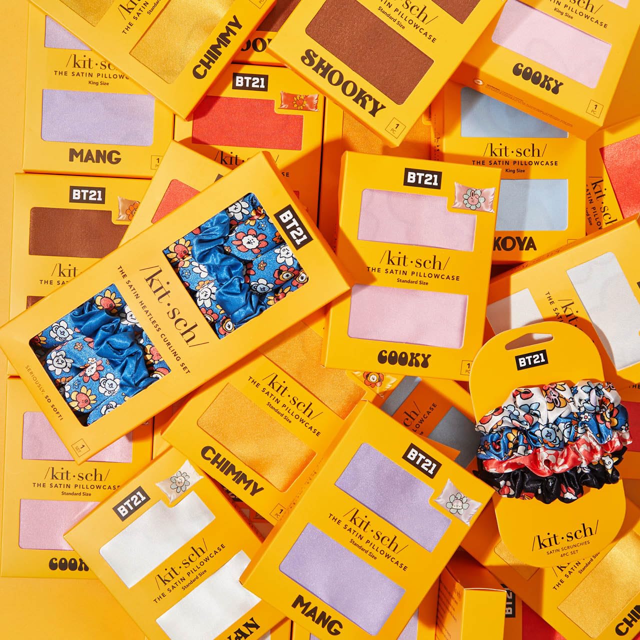 Kitsch Satin Heatless Curling Set for No-Heat Soft Curls | Overnight Hair Curlers & Curling Rod Headband, Frizz-Free Styling | Gentle Rollers for All Hair Types - 1 Pack (Charcoal)