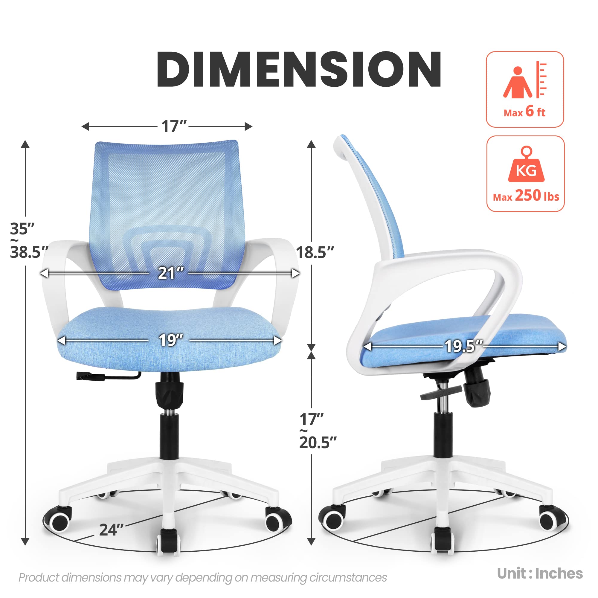 NEO CHAIR Office Chair Computer Desk Chair Gaming Ergonomic Mid Back Cushion Lumbar Support with Comfy Mesh Adjustable Swivel Rolling Home (Beige)