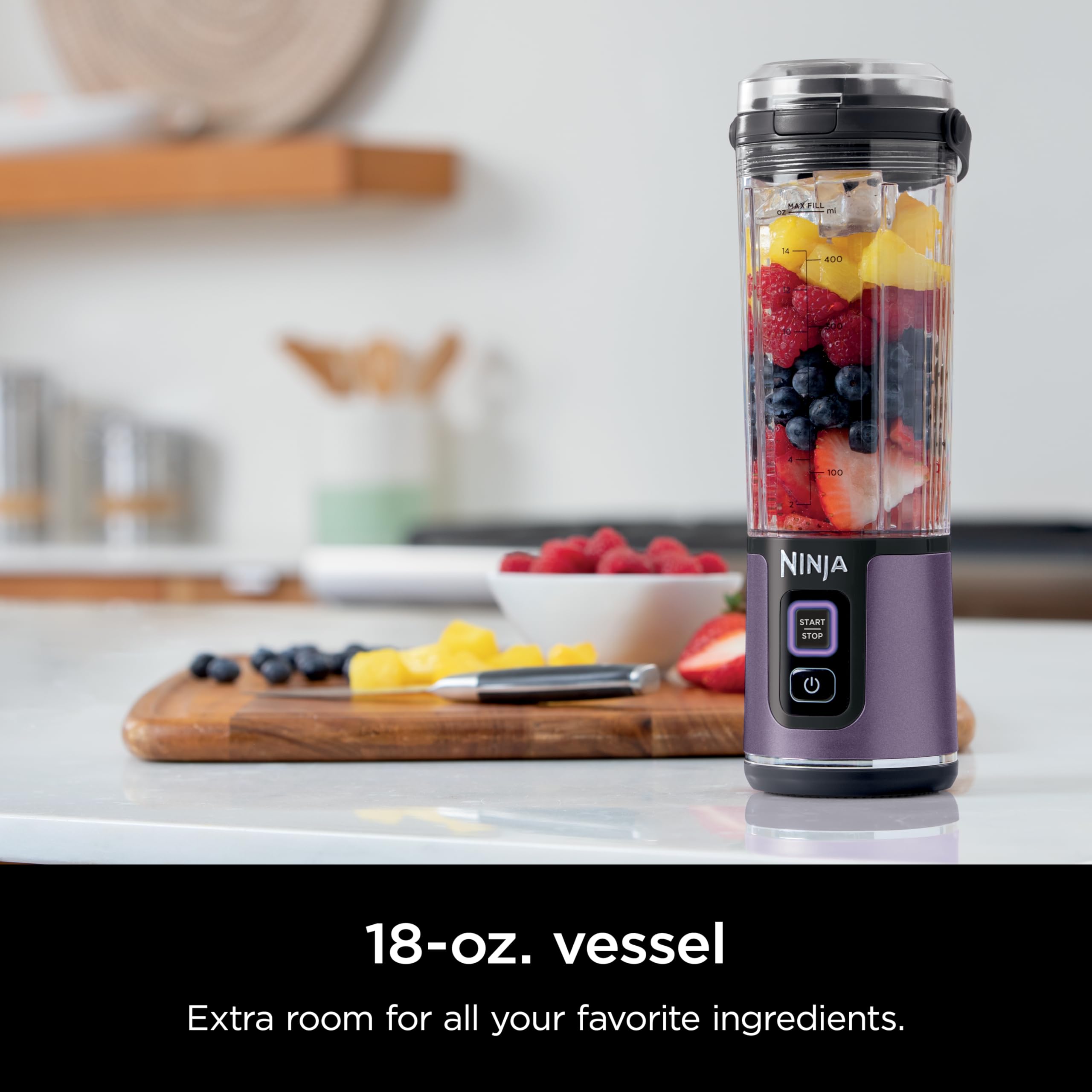 Ninja Blast Portable Blender, Cordless, 18oz. Vessel, Personal Blender For-Shakes and Smoothies, BPA Free, Leakproof-Lid and Sip Spout, USB-C Rechargeable, Dishwasher Safe Parts, Tinted Pink, BC151PK