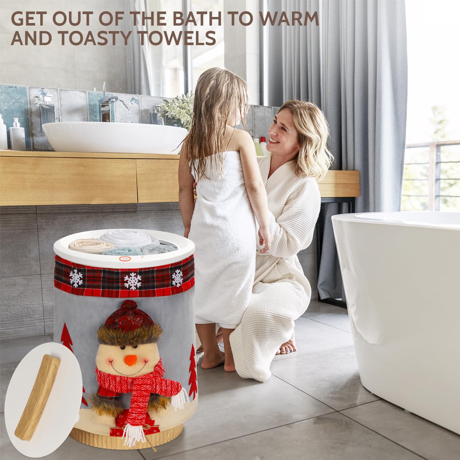 Keenray Towel Warmer, Luxury Towel Warmer Bucket, Large Towel Warmer for Bathroom, Auto Shut Off, Fits Up to Two 40"X70" Oversized Towels, Bathrobes, Blankets, PJ&